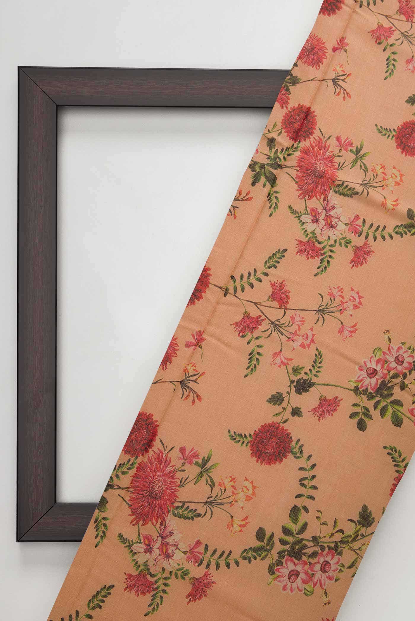 Brown Chanderi Silk Dress Material
