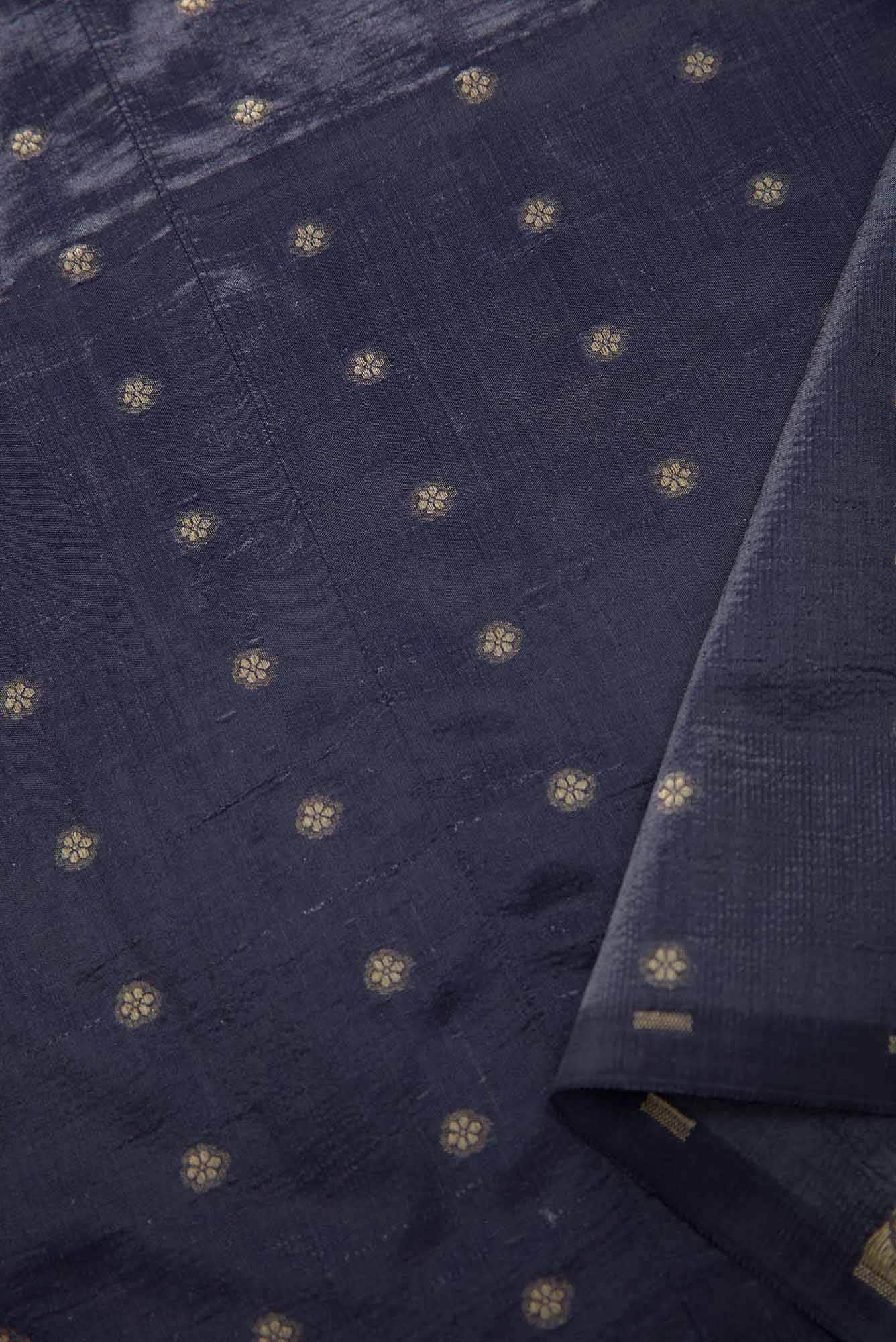 Grey Kanchipuram Silk Dress Material