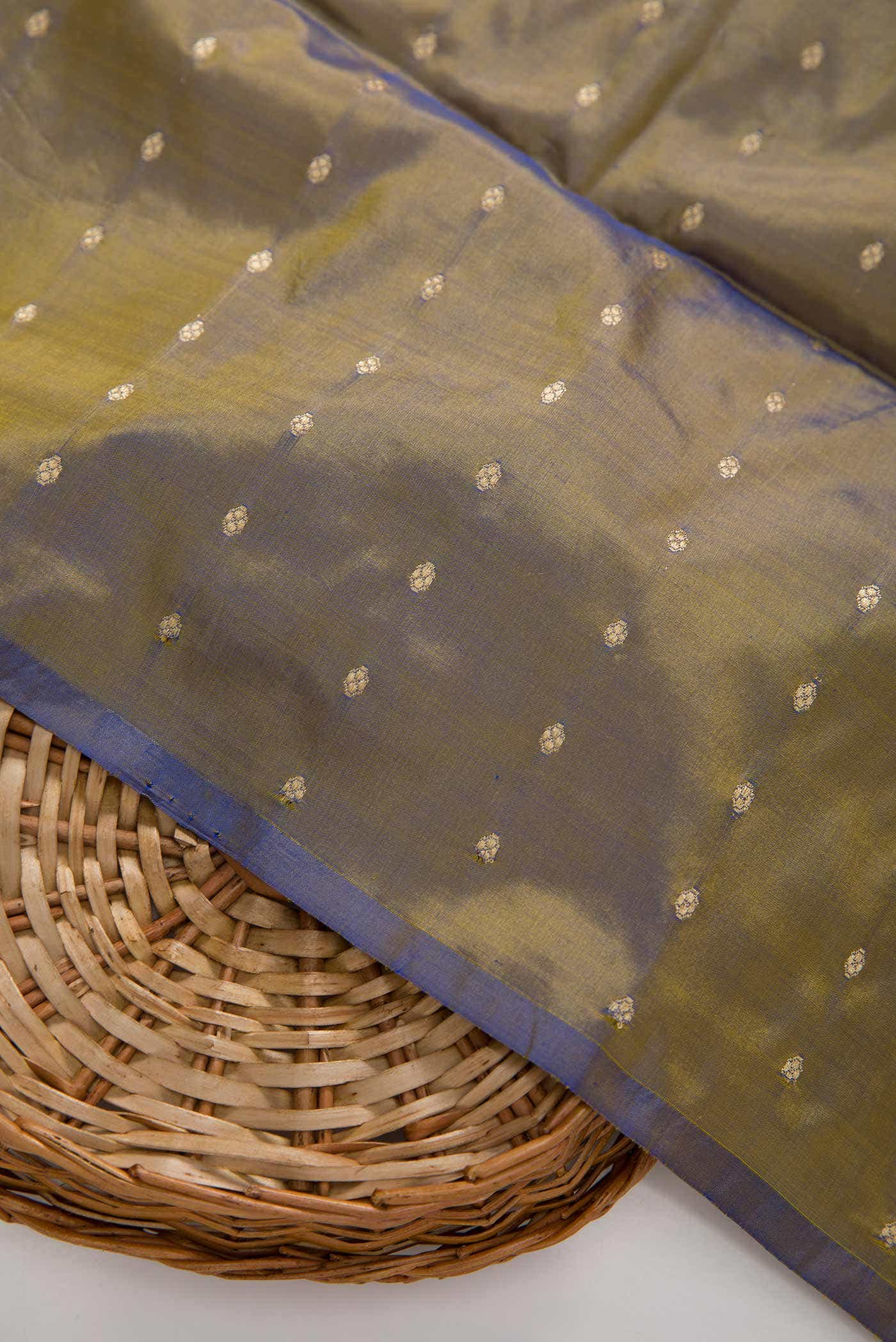 Grey Kanchipuram Silk Dress Material