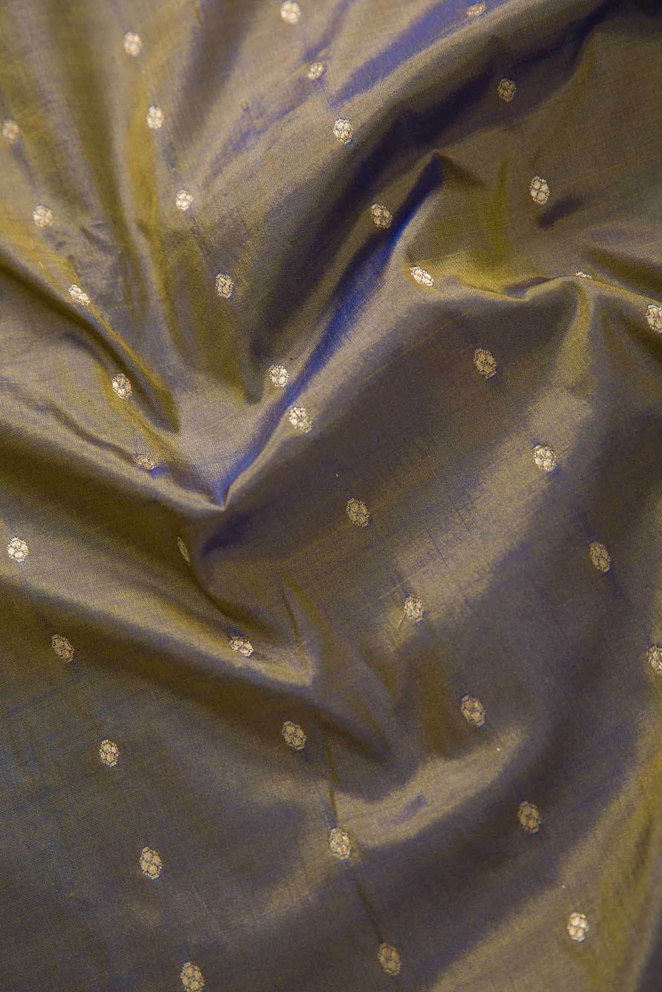 Grey Kanchipuram Silk Dress Material