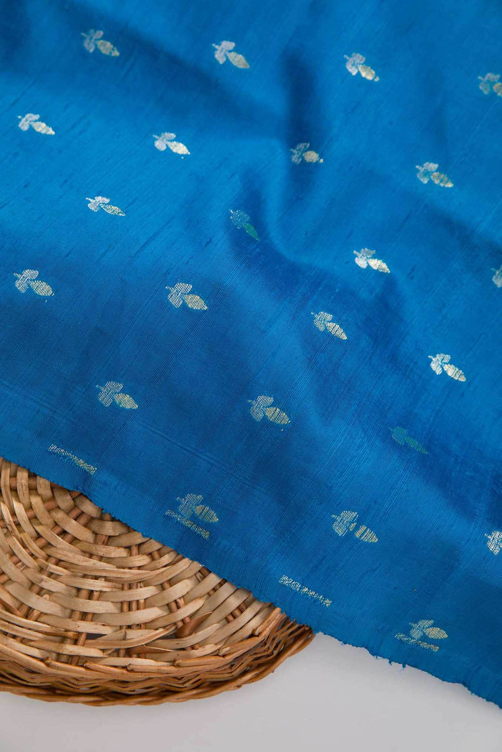Sky Blue Raw Silk Dress Material