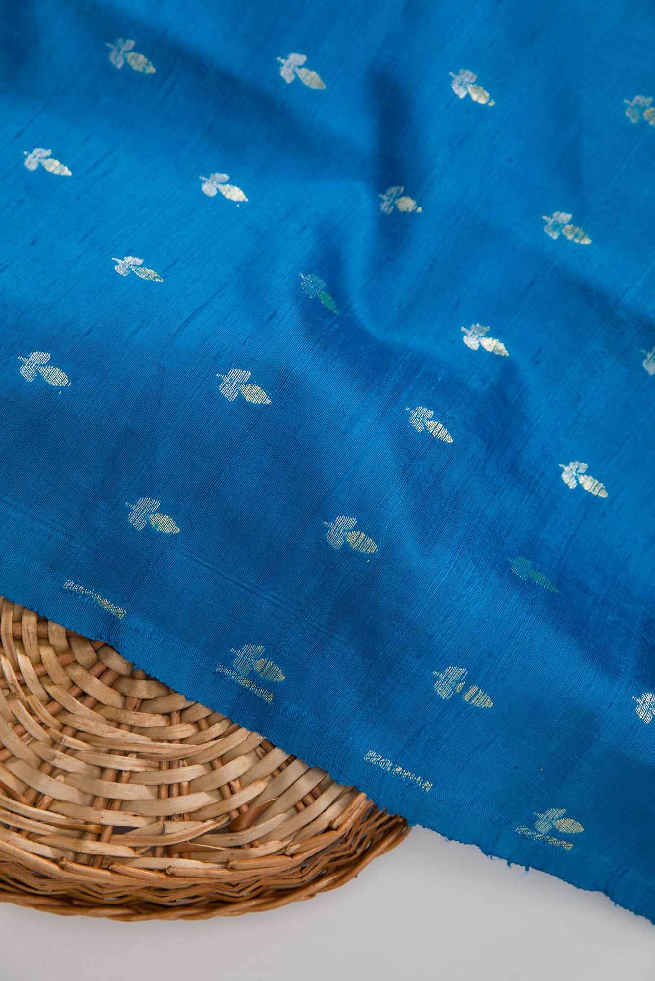 Sky Blue Raw Silk Dress Material