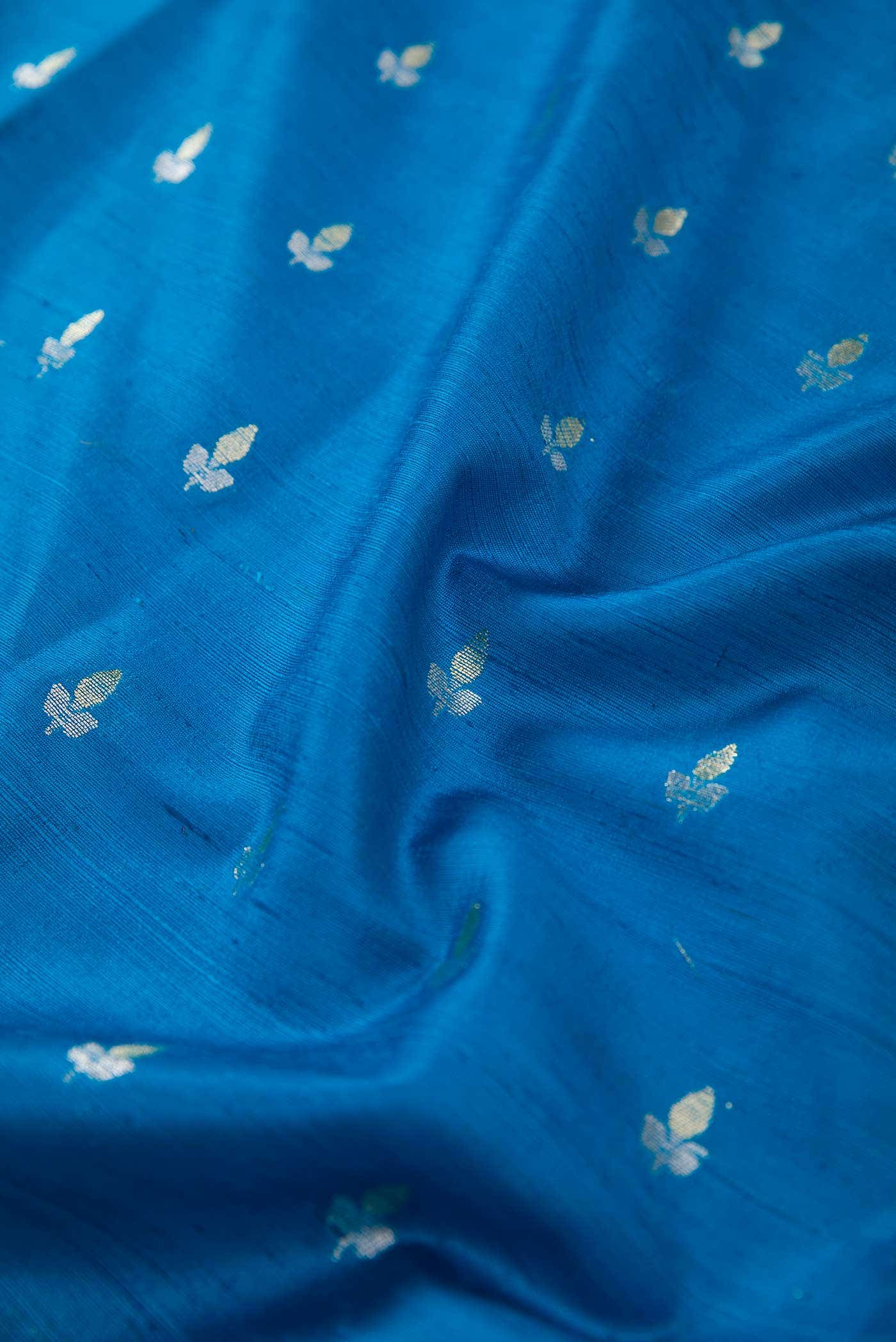 Sky Blue Raw Silk Dress Material