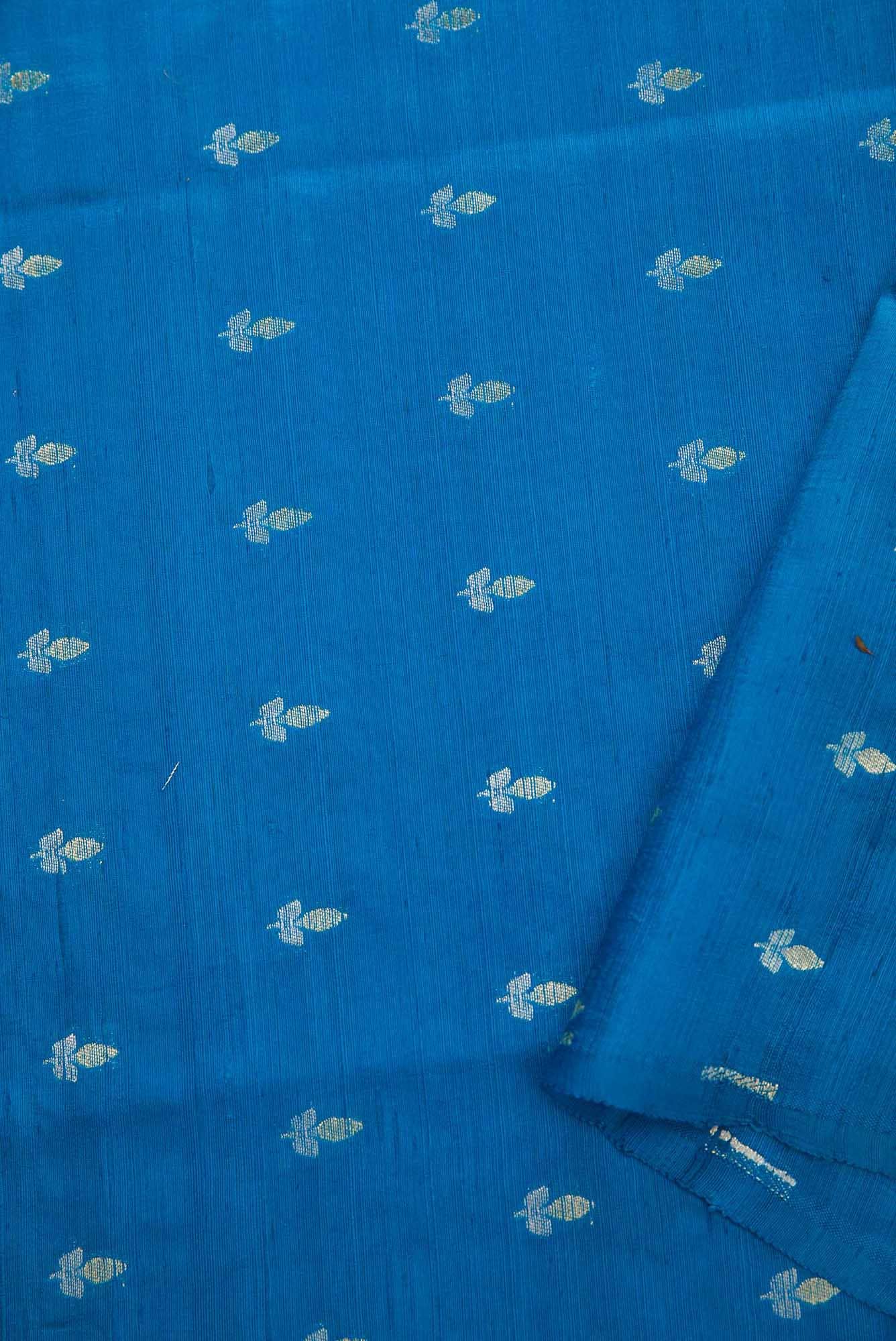 Sky Blue Raw Silk Dress Material