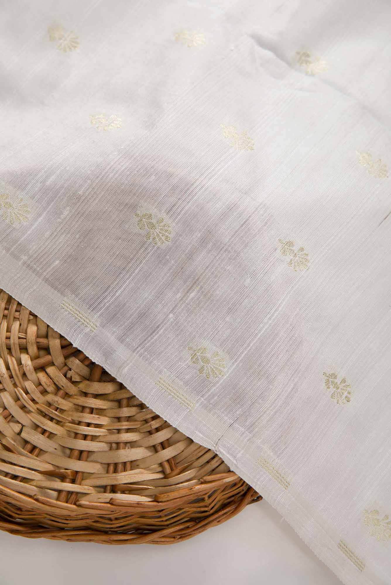Off White Raw Silk Dress Material