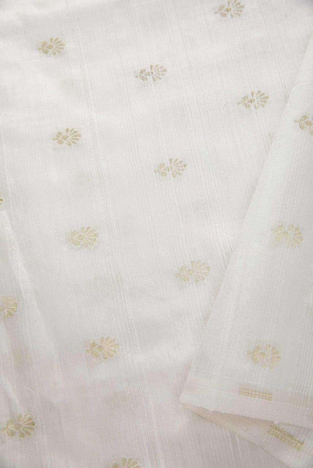 Off White Raw Silk Dress Material