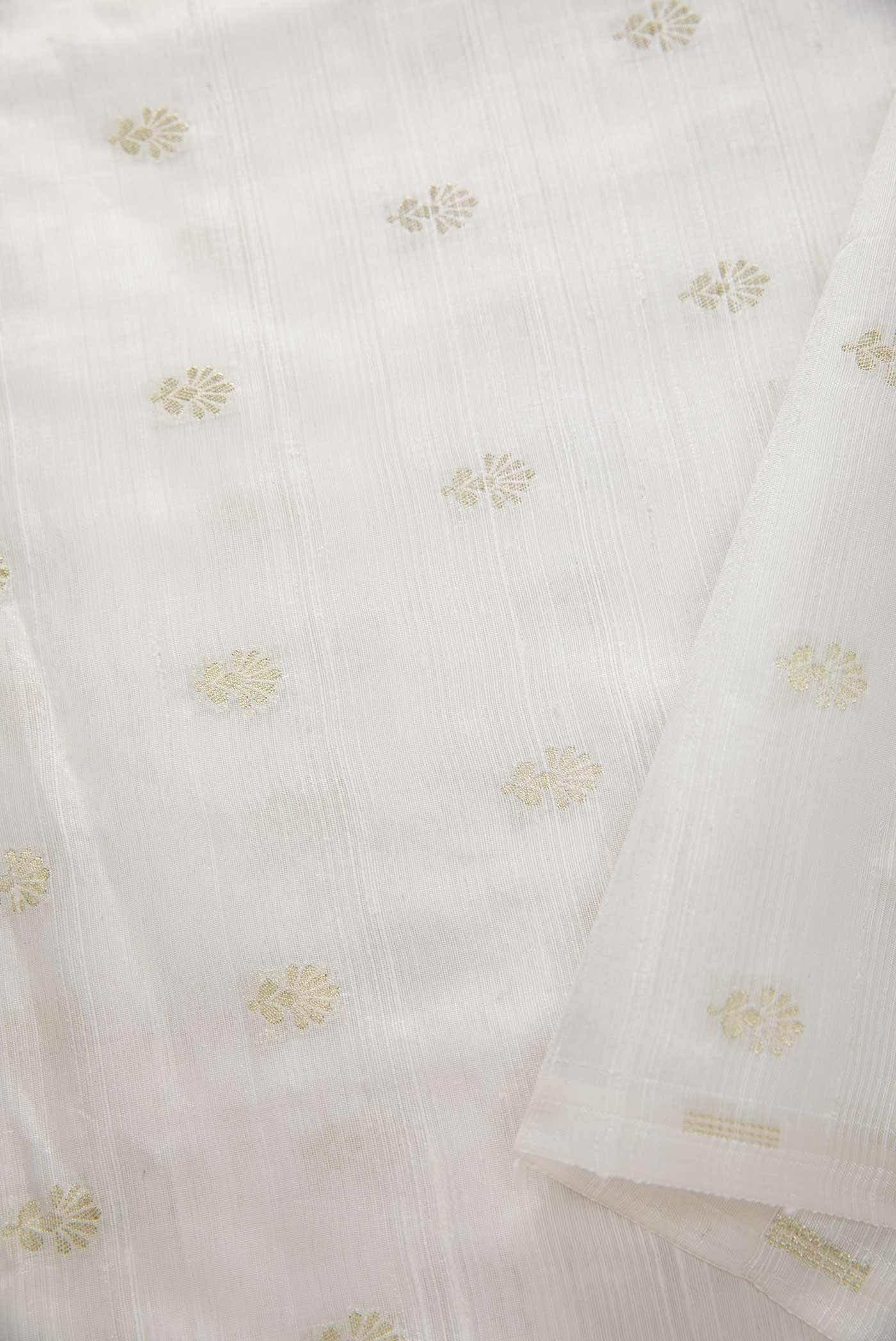 Off White Raw Silk Dress Material