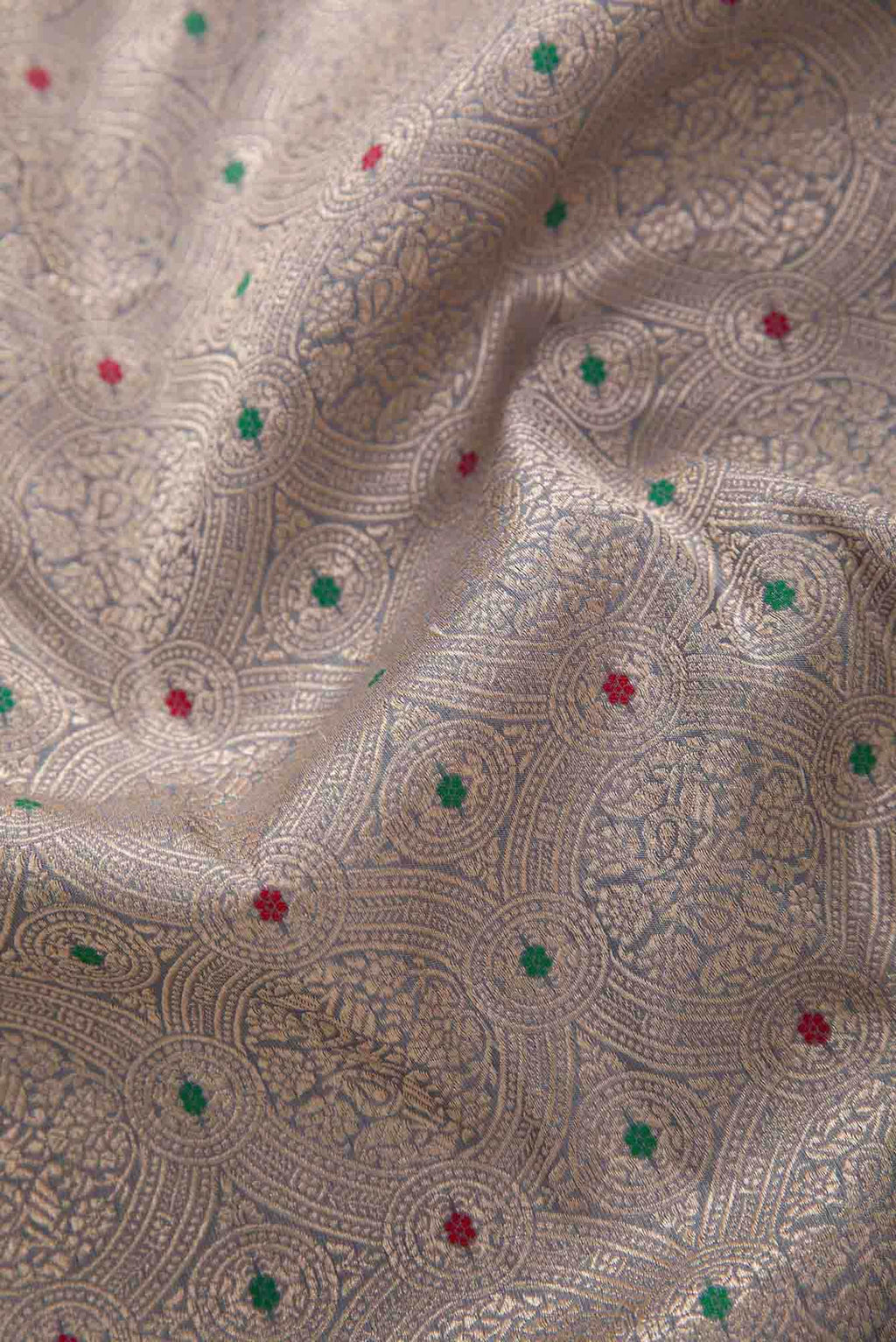 Grey Banarasi Silk Dress Material