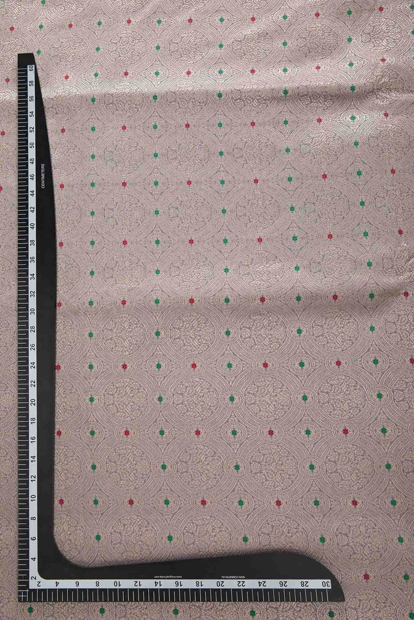 Grey Banarasi Silk Dress Material