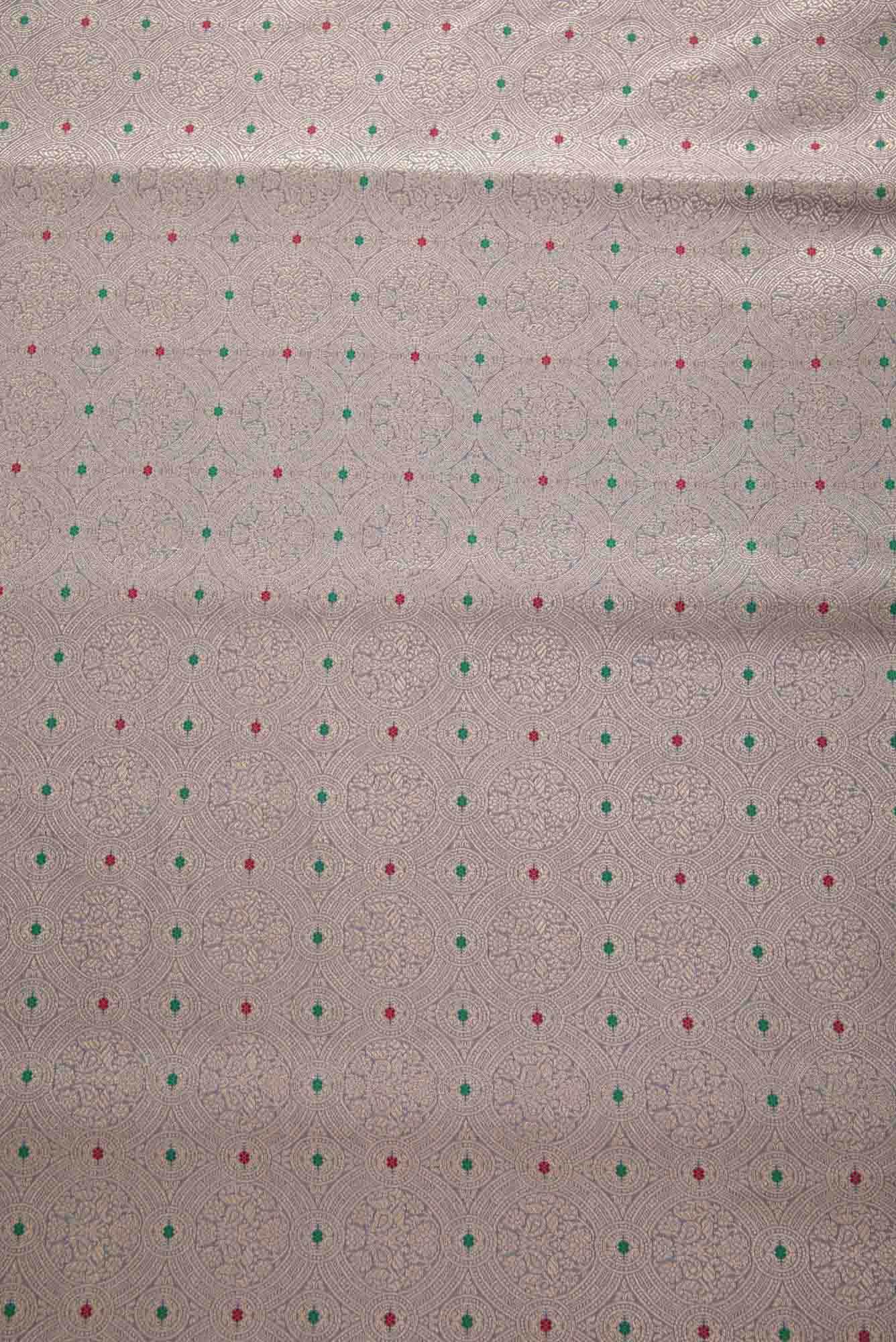 Grey Banarasi Silk Dress Material