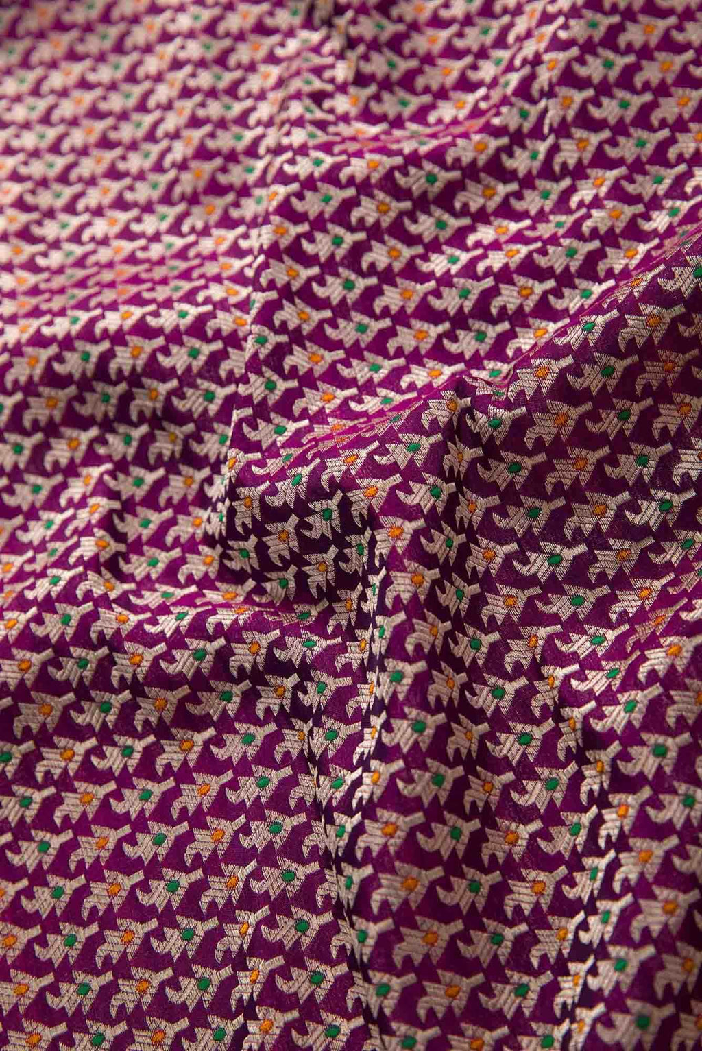Purple Banarasi Silk Dress Material