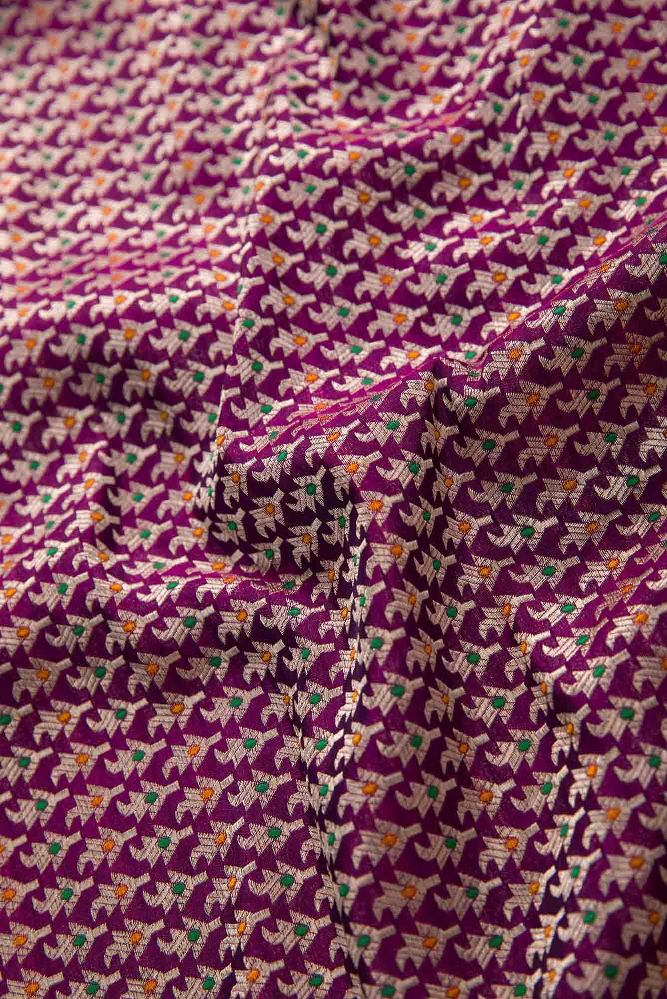 Purple Banarasi Silk Dress Material
