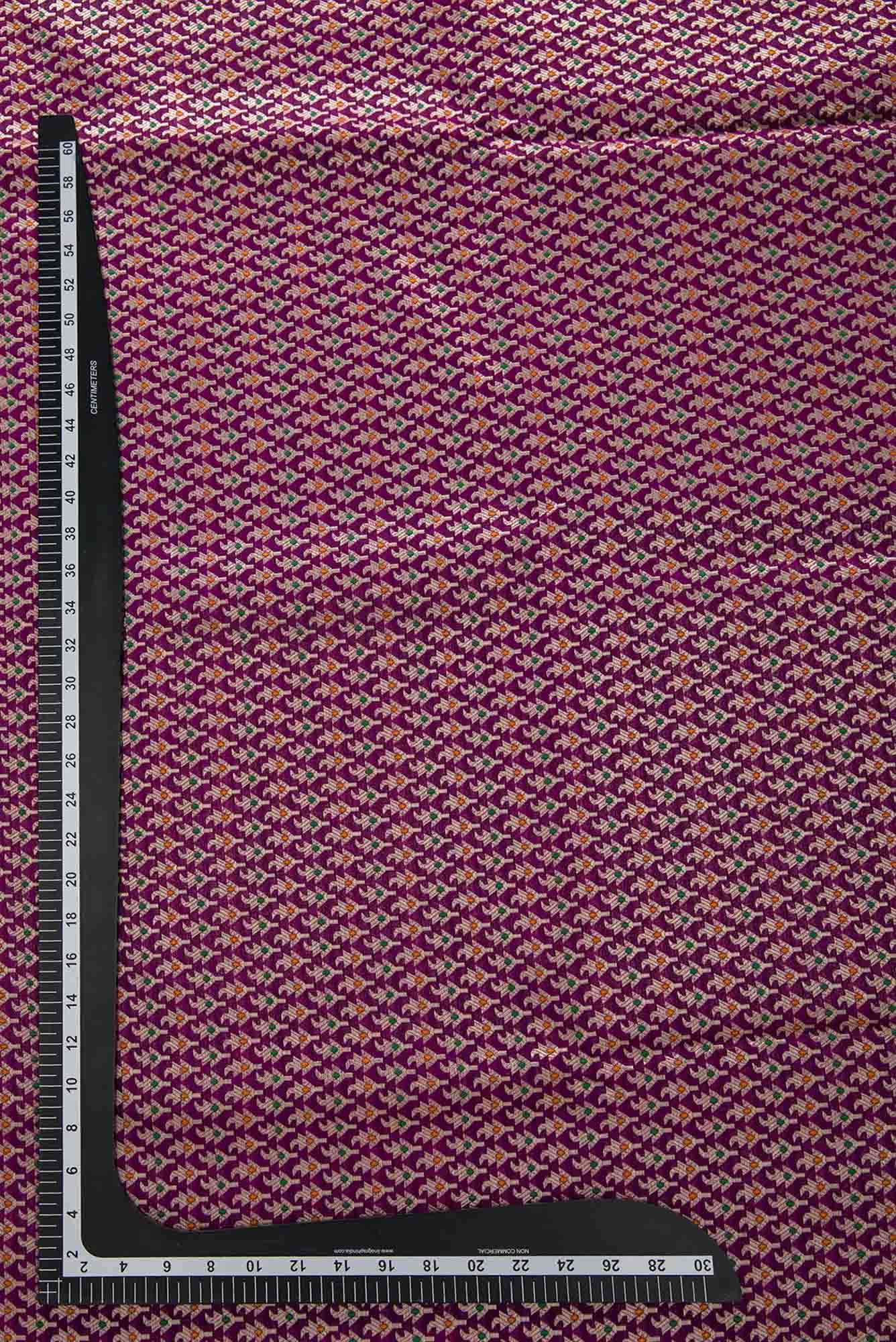 Purple Banarasi Silk Dress Material