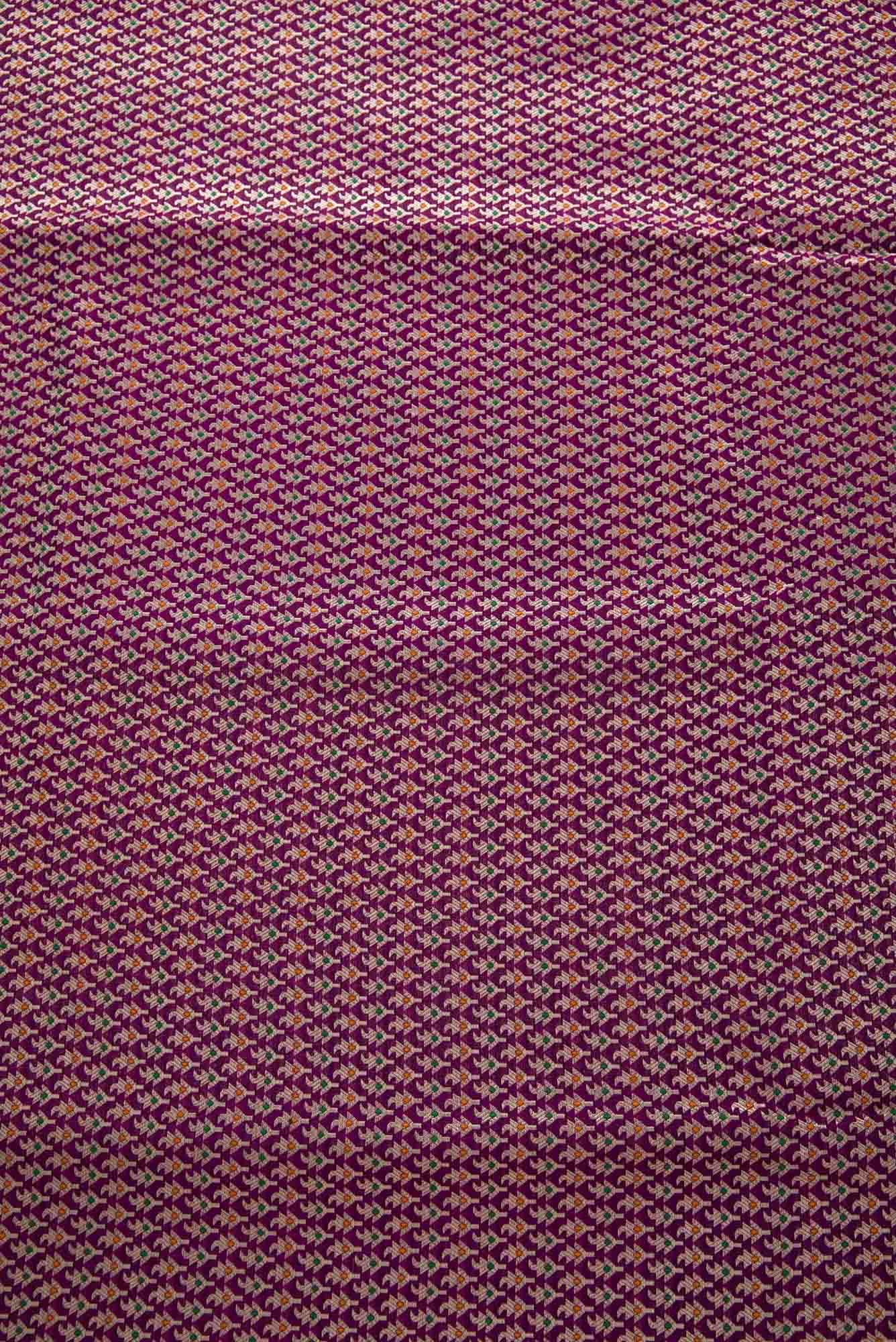 Purple Banarasi Silk Dress Material