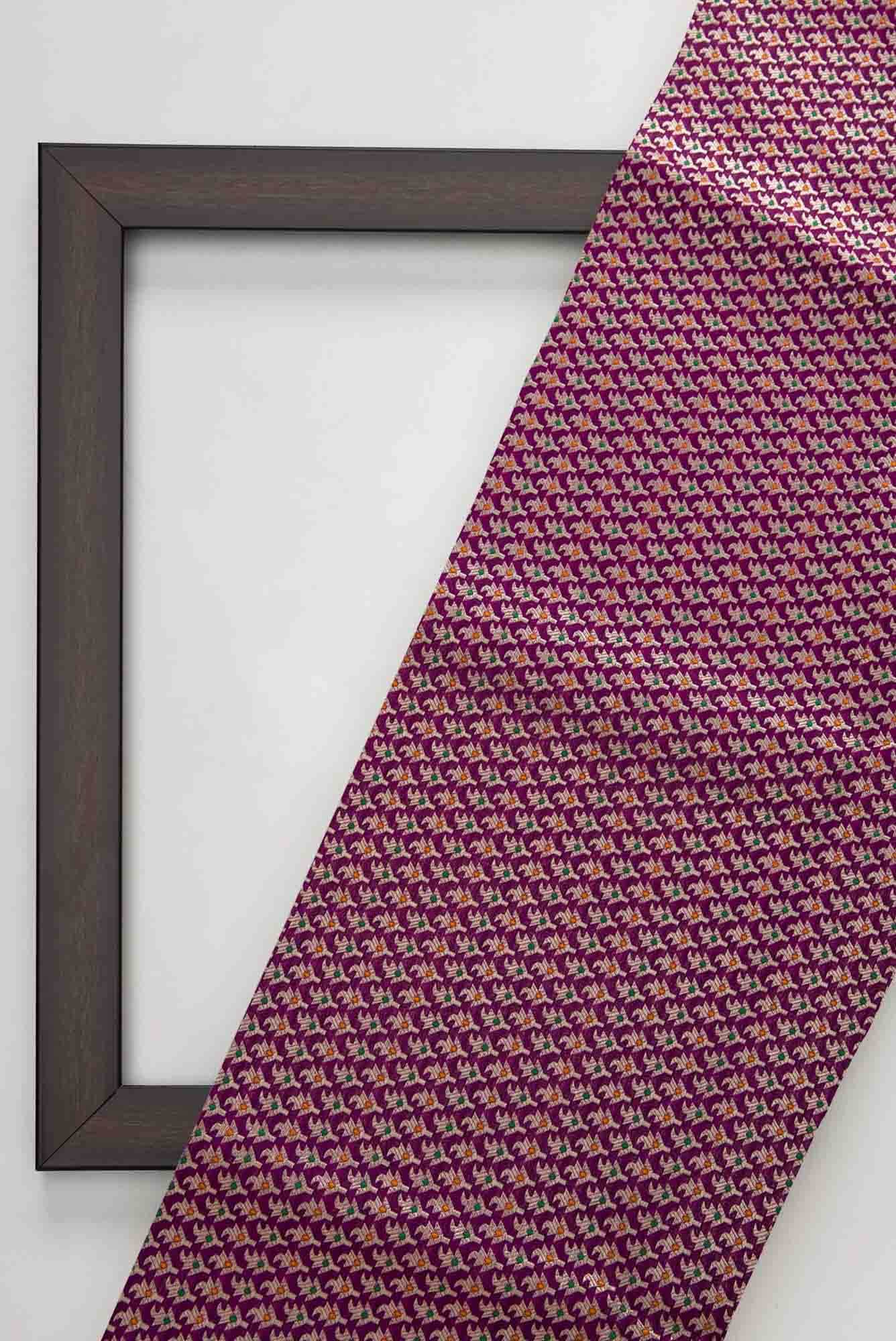 Purple Banarasi Silk Dress Material