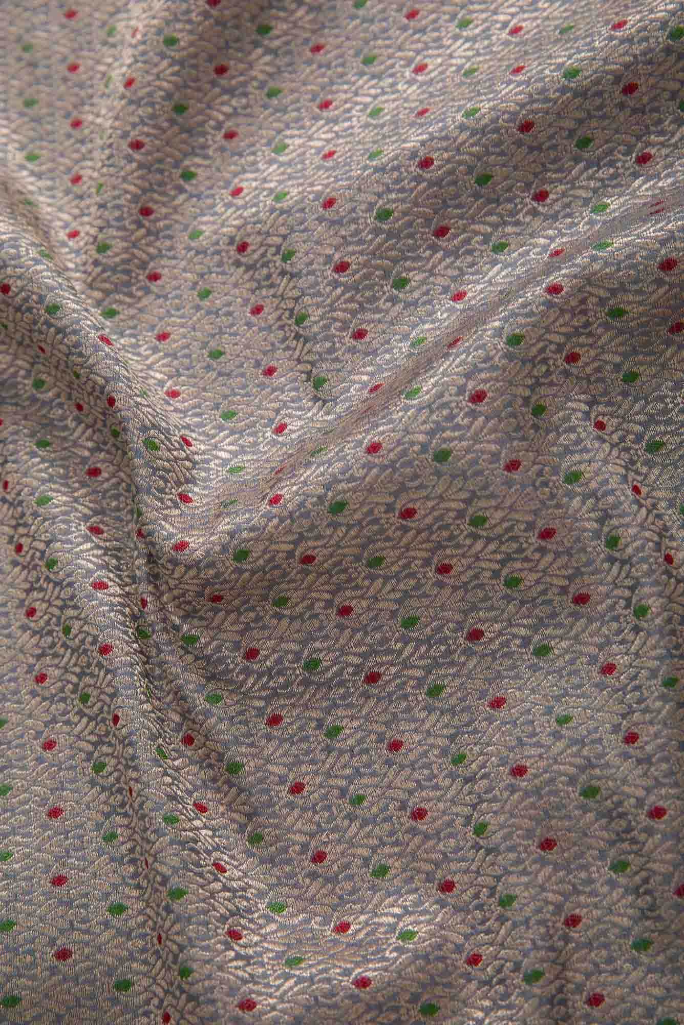 Grey Banarasi Silk Dress Material