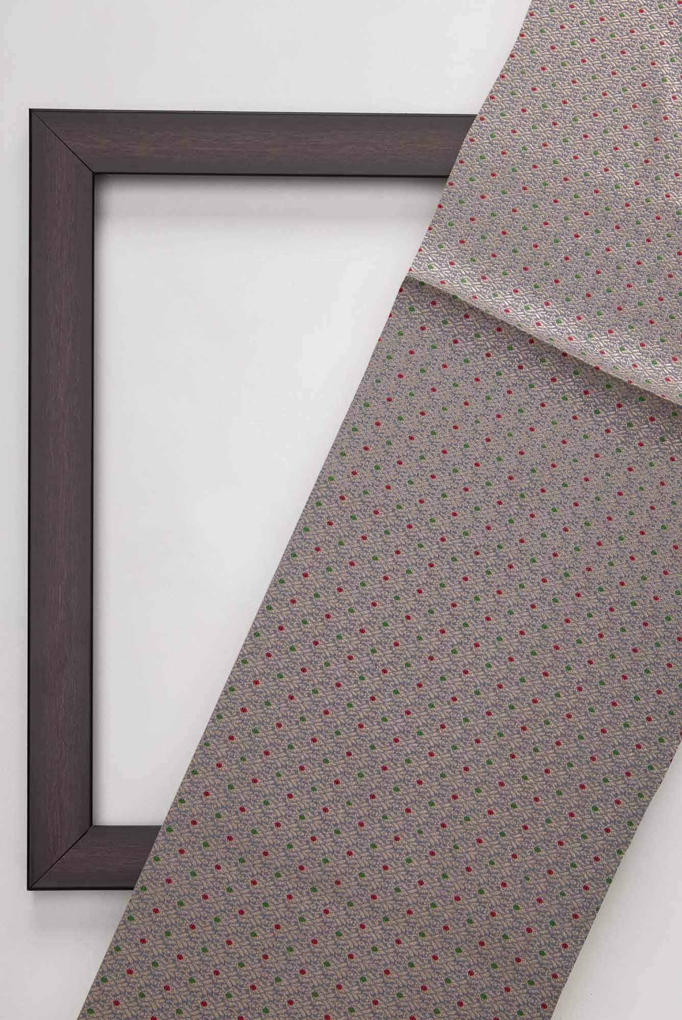 Grey Banarasi Silk Dress Material