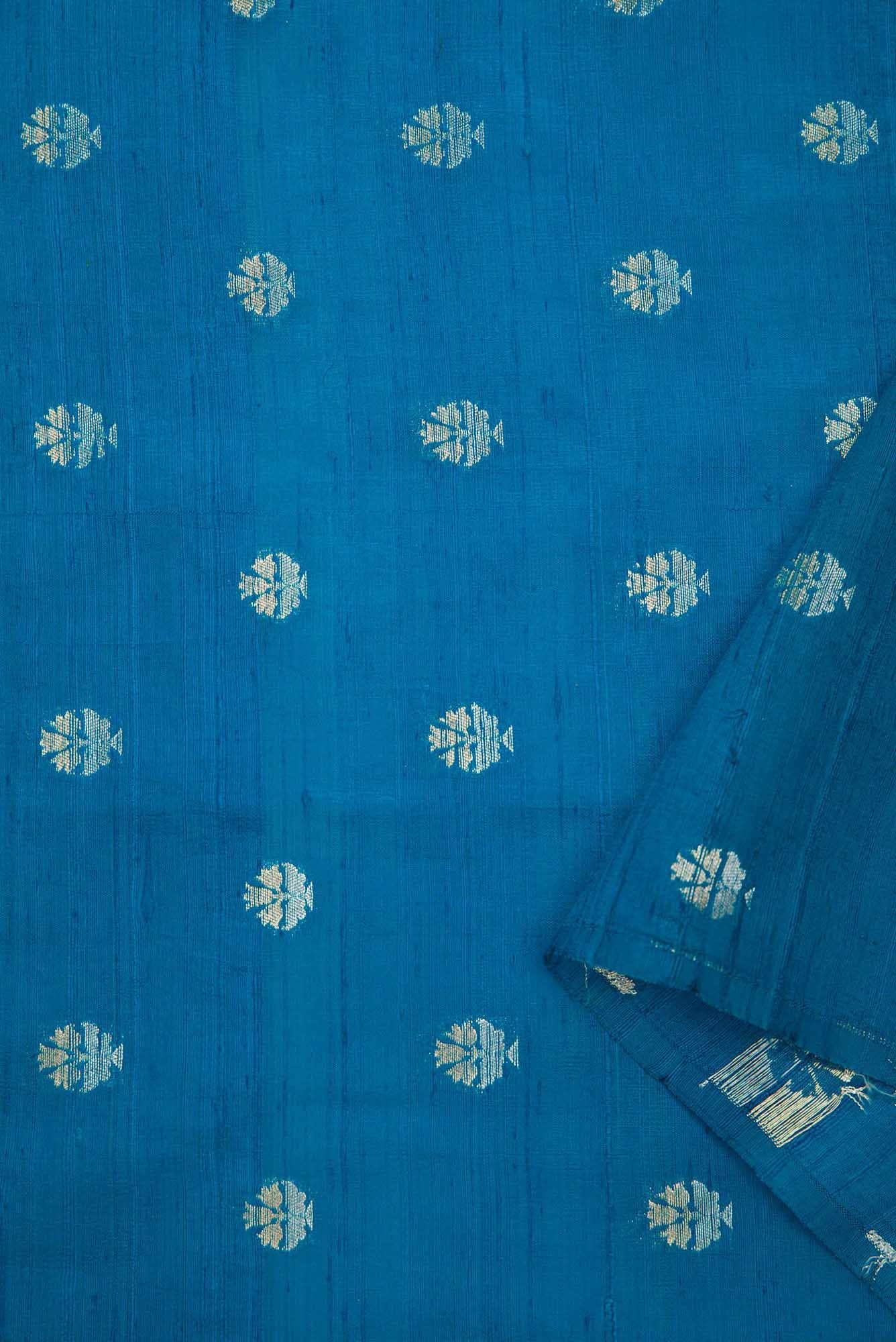 Sky Blue Raw Silk Dress Material