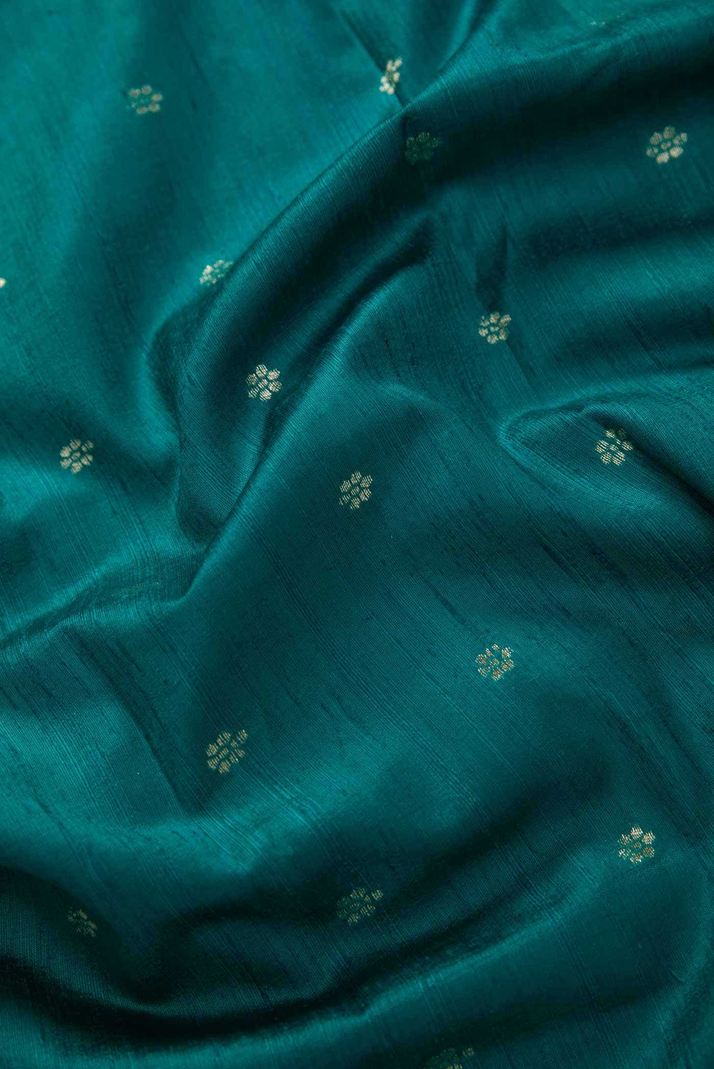Peacock Blue Raw Silk Dress Material