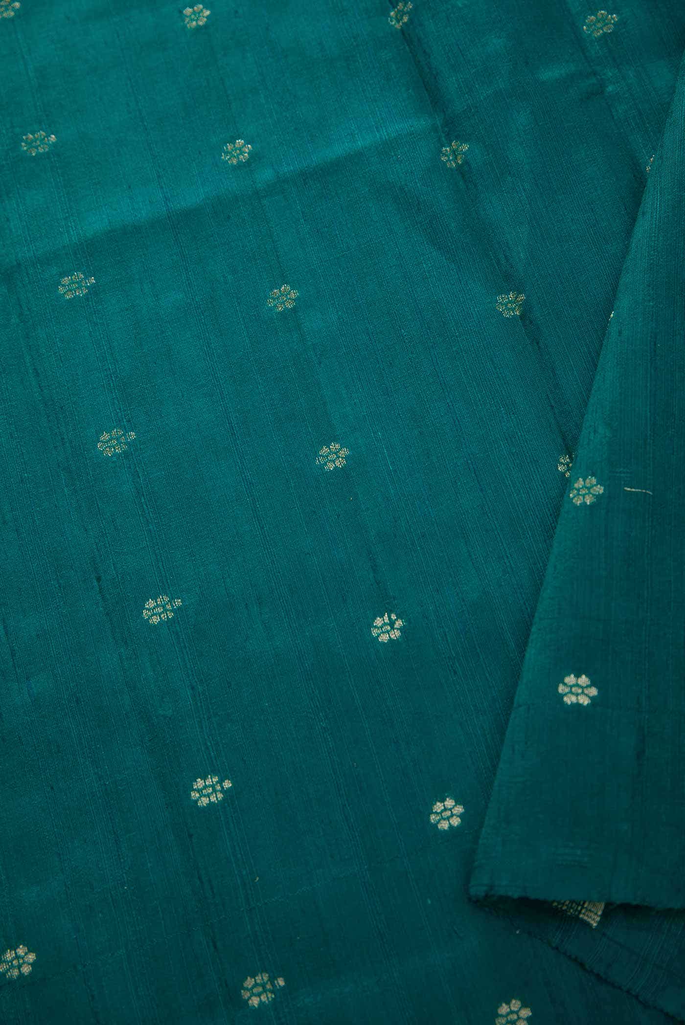 Peacock Blue Raw Silk Dress Material