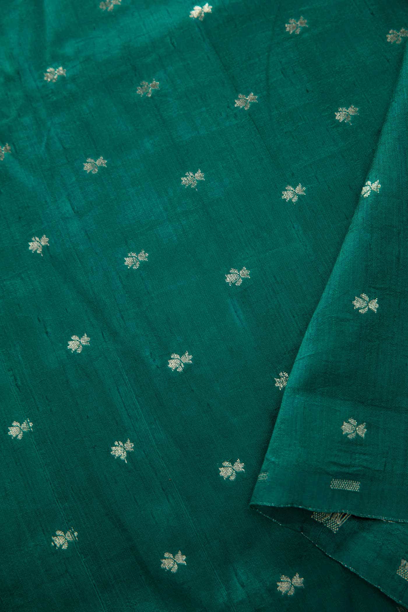 Peacock Blue Raw Silk Dress Material