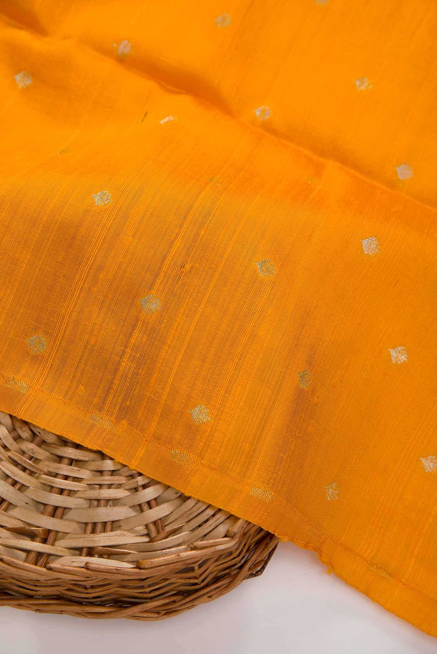Yellow Raw Silk Dress Material