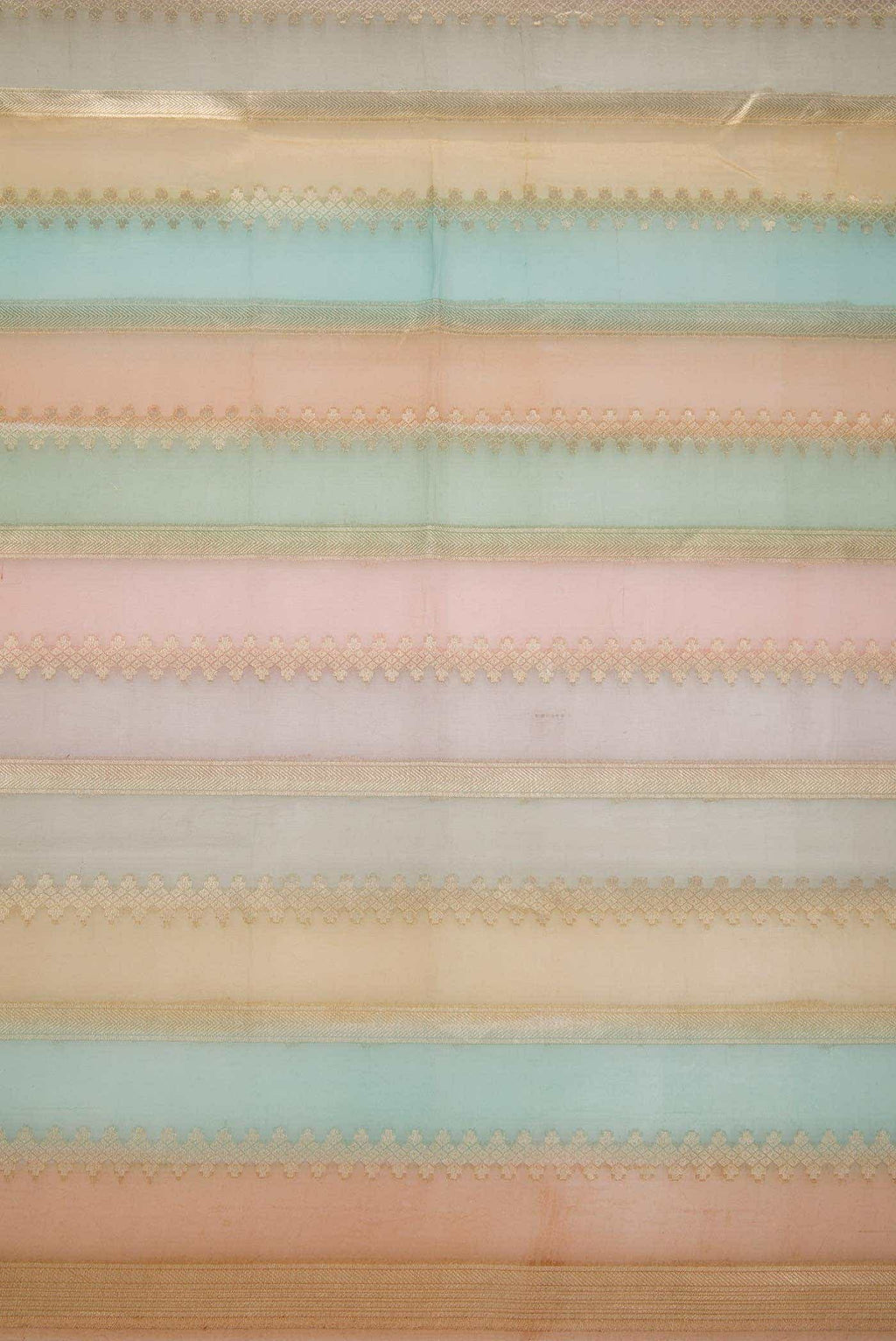 Brown and Pink Organza Silk Dress Material