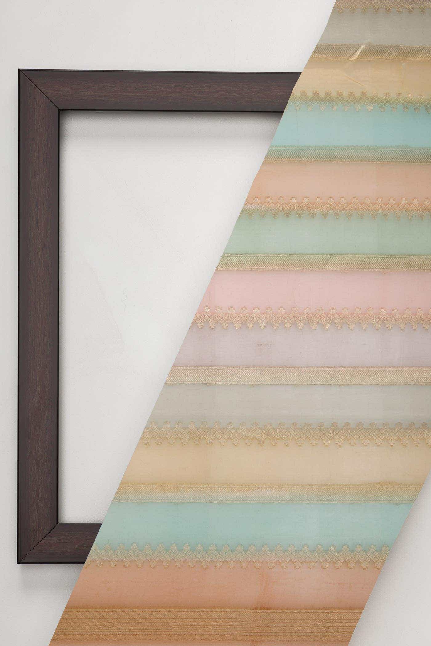 Brown and Pink Organza Silk Dress Material