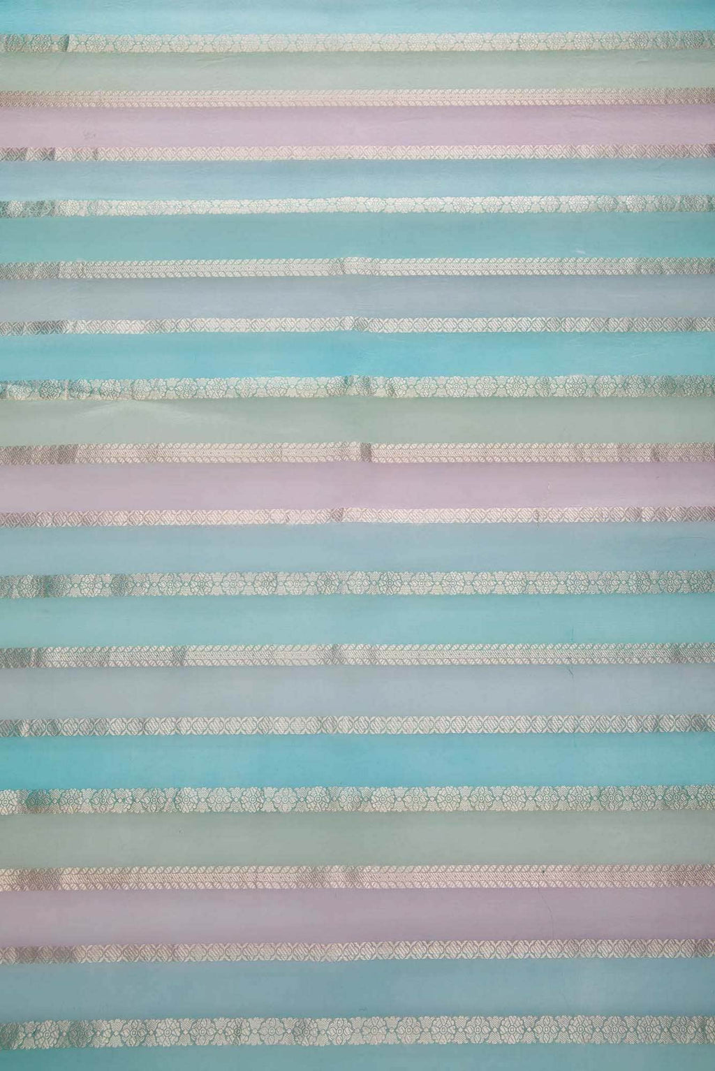 Blue, Grey and Lavender Organza Silk Dress Material