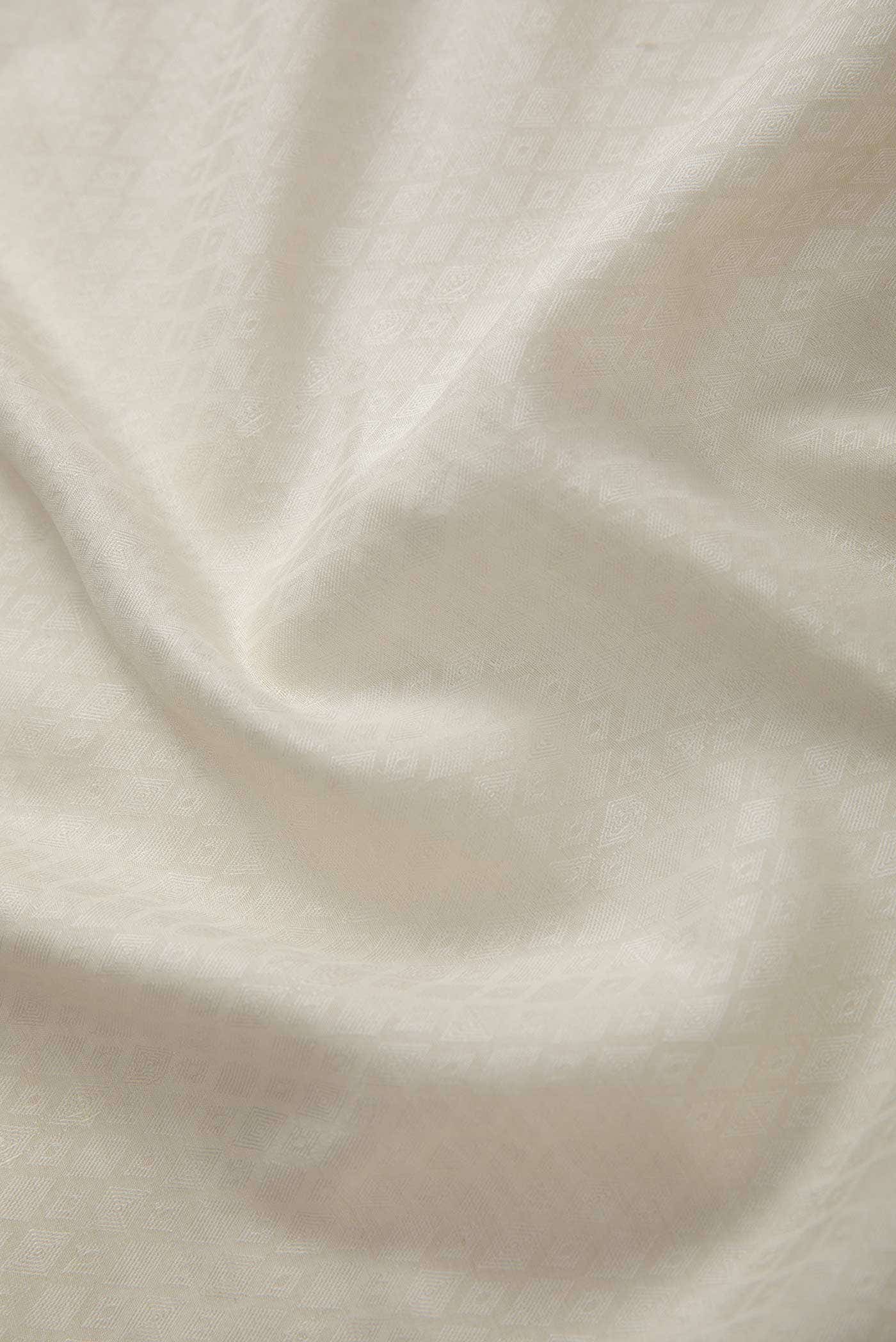 Off White Chanderi Silk Dress Material