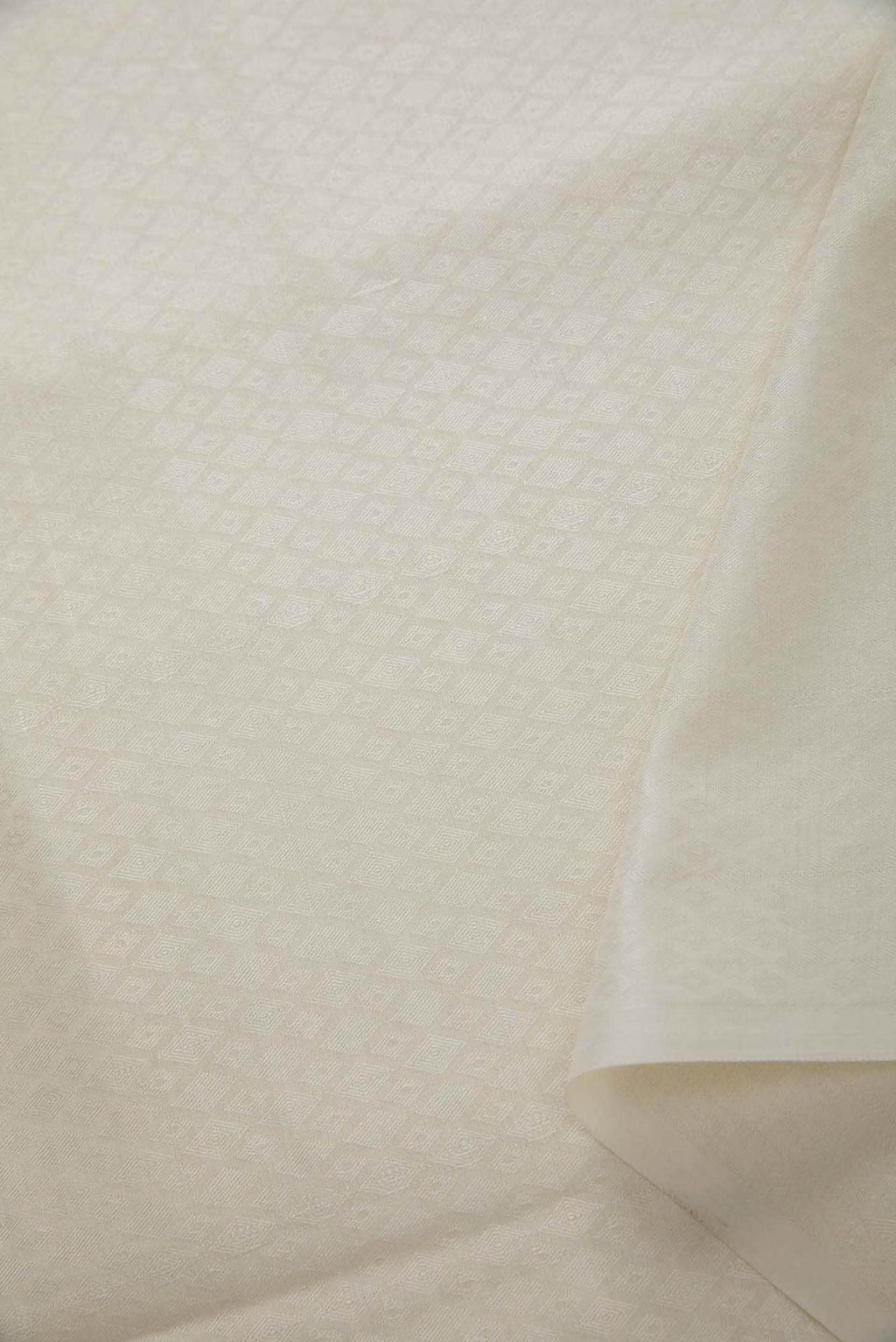 Off White Chanderi Silk Dress Material