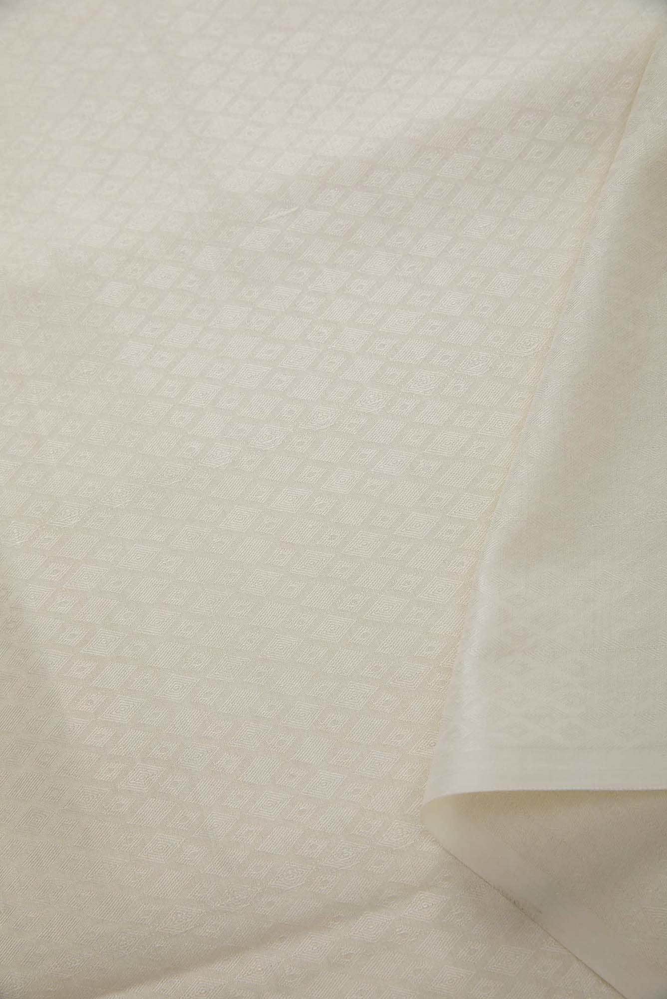 Off White Chanderi Silk Dress Material