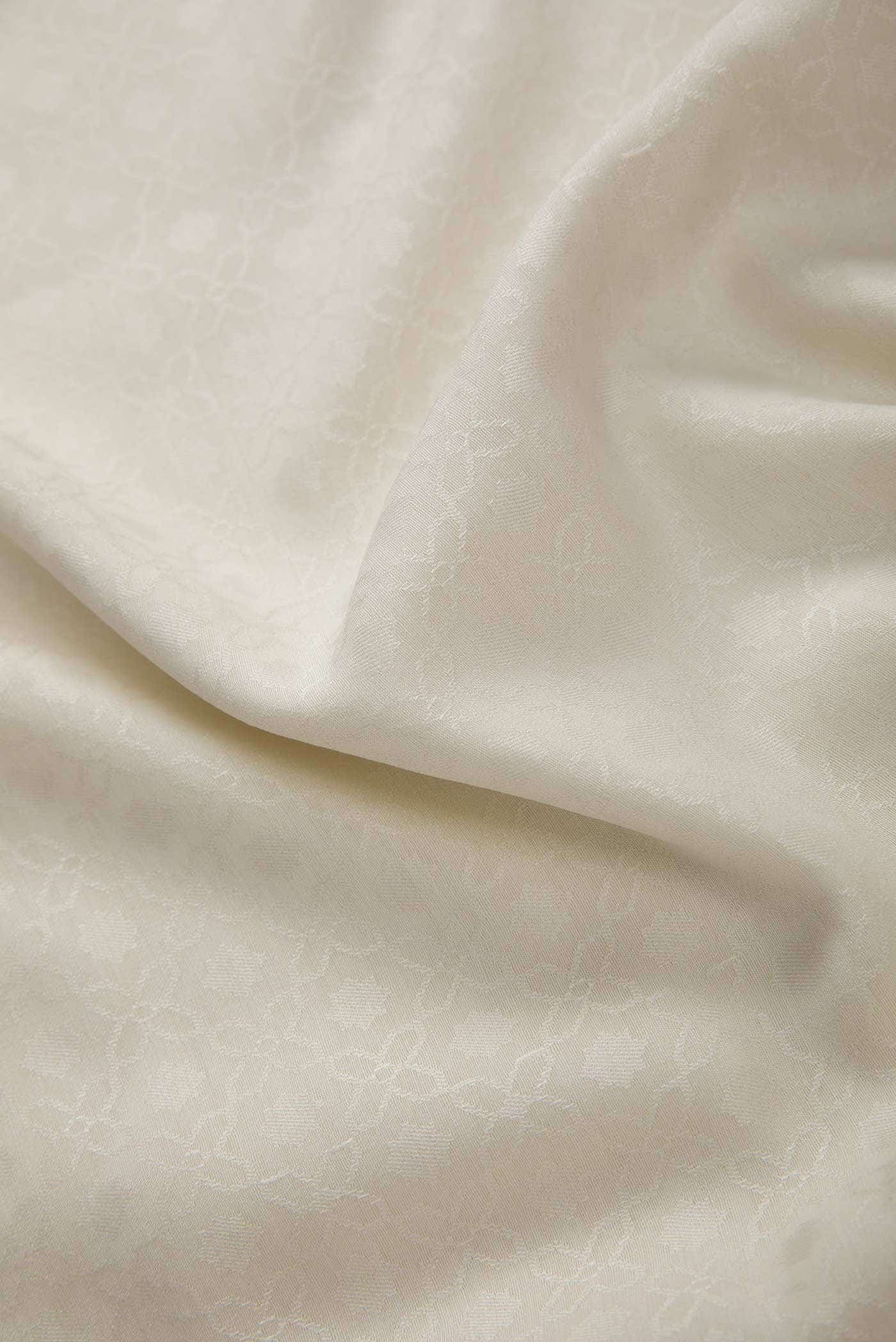 Off White Chanderi Silk Dress Material
