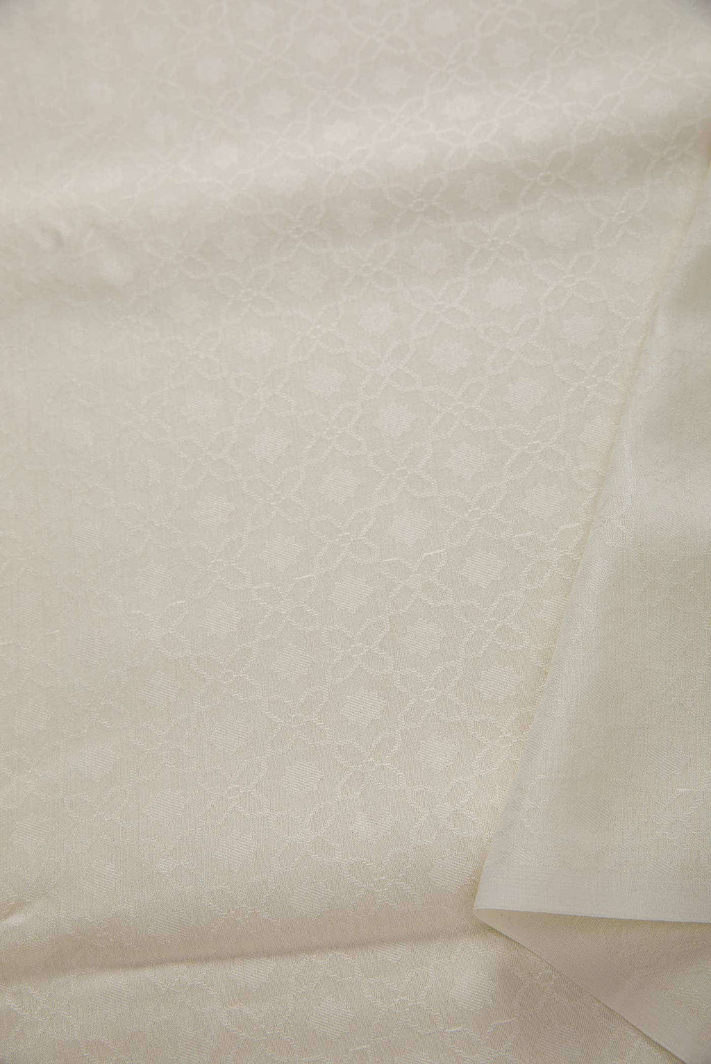 Off White Chanderi Silk Dress Material