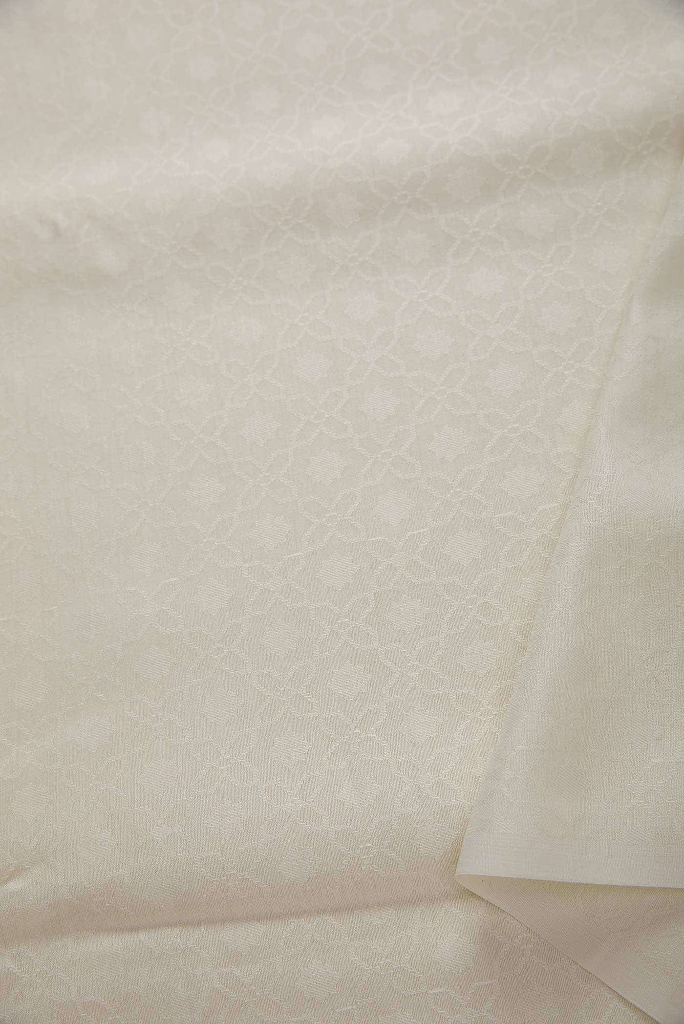 Off White Chanderi Silk Dress Material