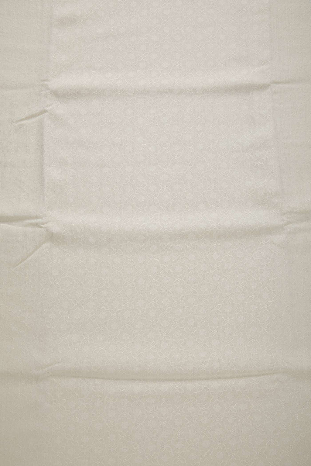 Off White Chanderi Silk Dress Material