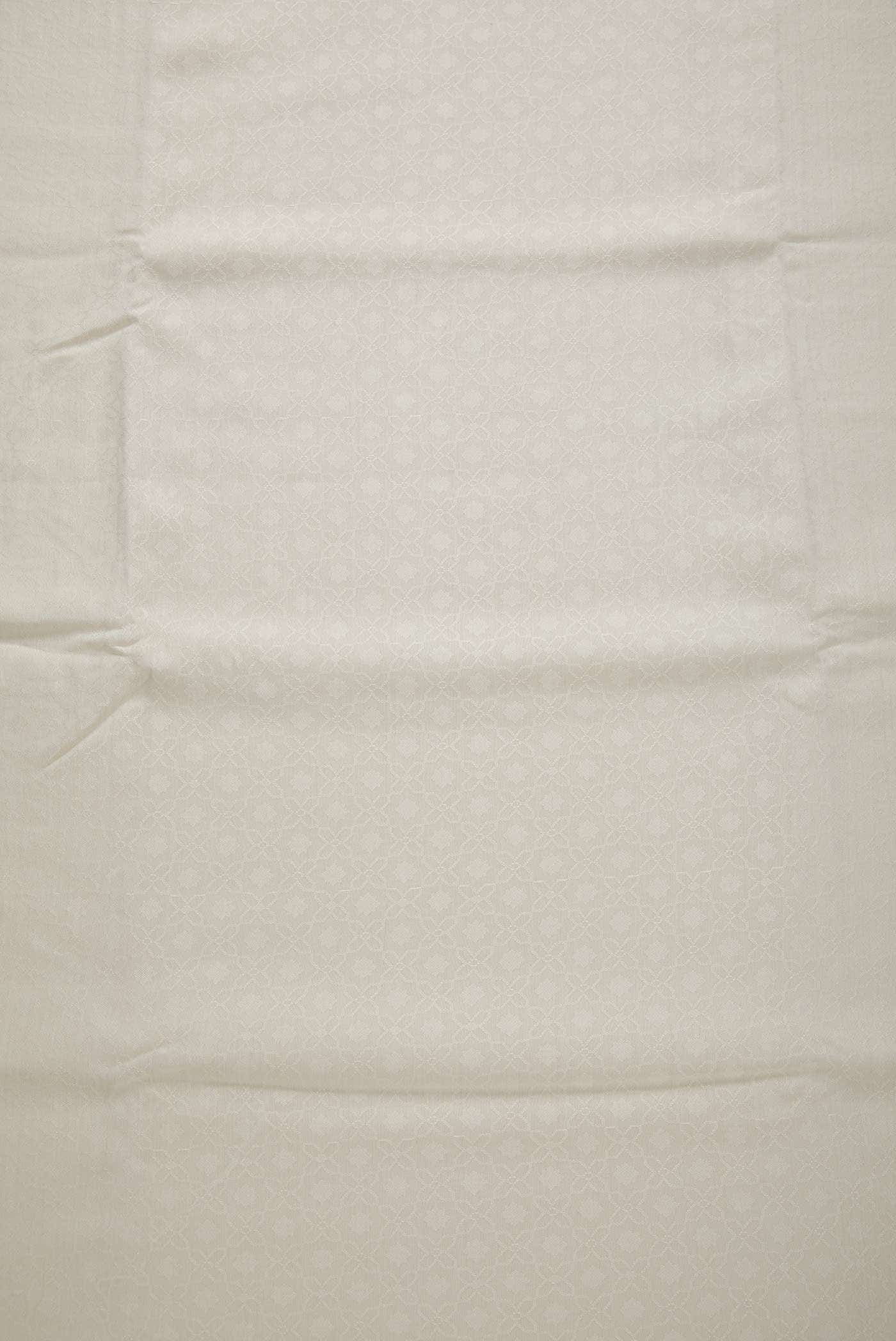 Off White Chanderi Silk Dress Material