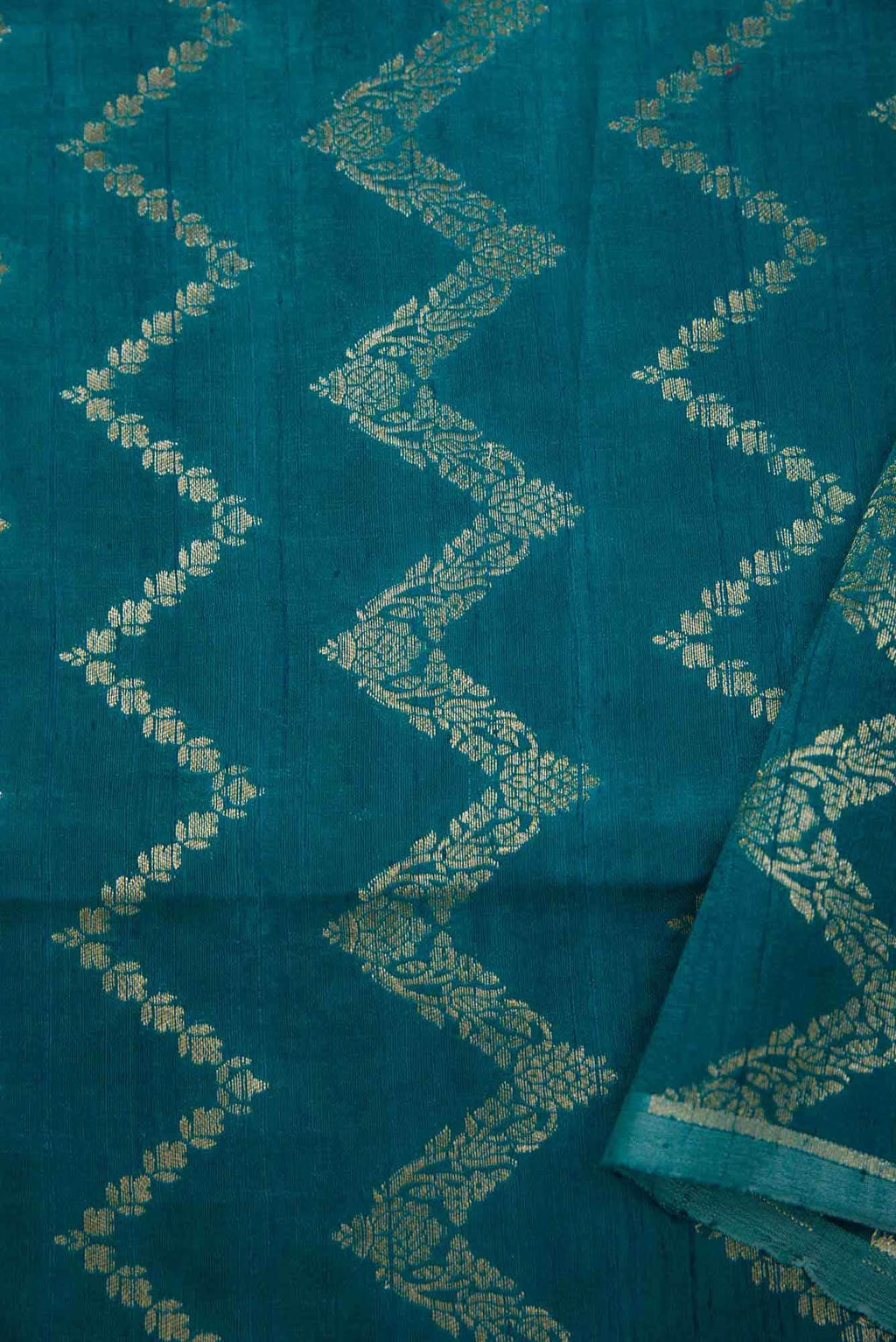 Peacock Blue Raw Silk Dress Material