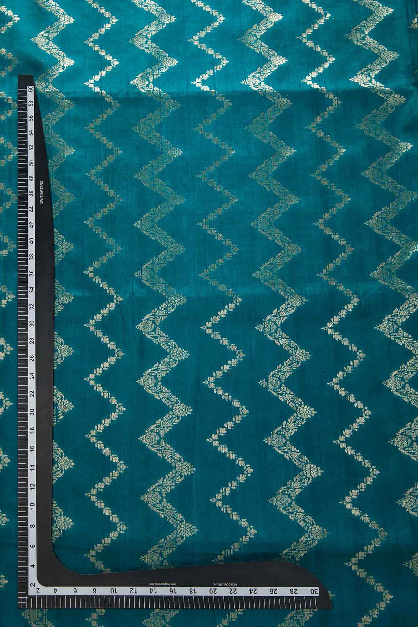 Peacock Blue Raw Silk Dress Material