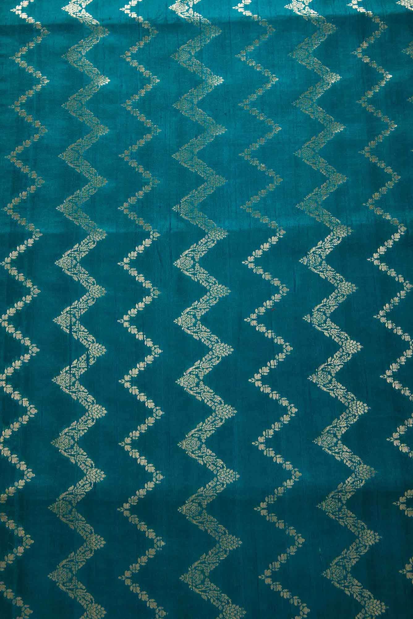 Peacock Blue Raw Silk Dress Material
