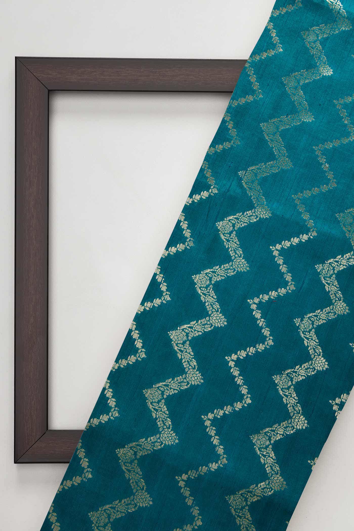 Peacock Blue Raw Silk Dress Material