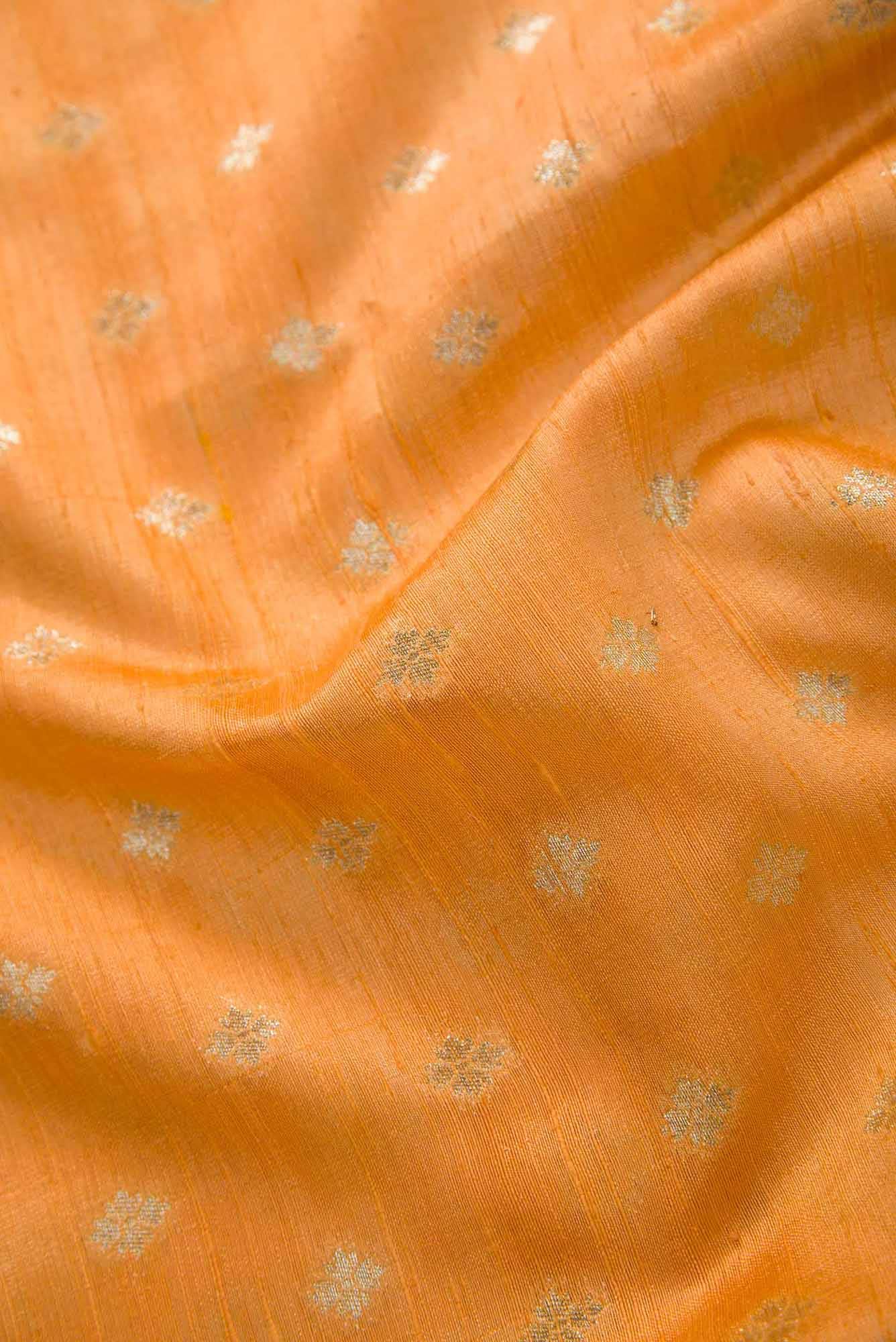 Peach Raw Silk Dress Material
