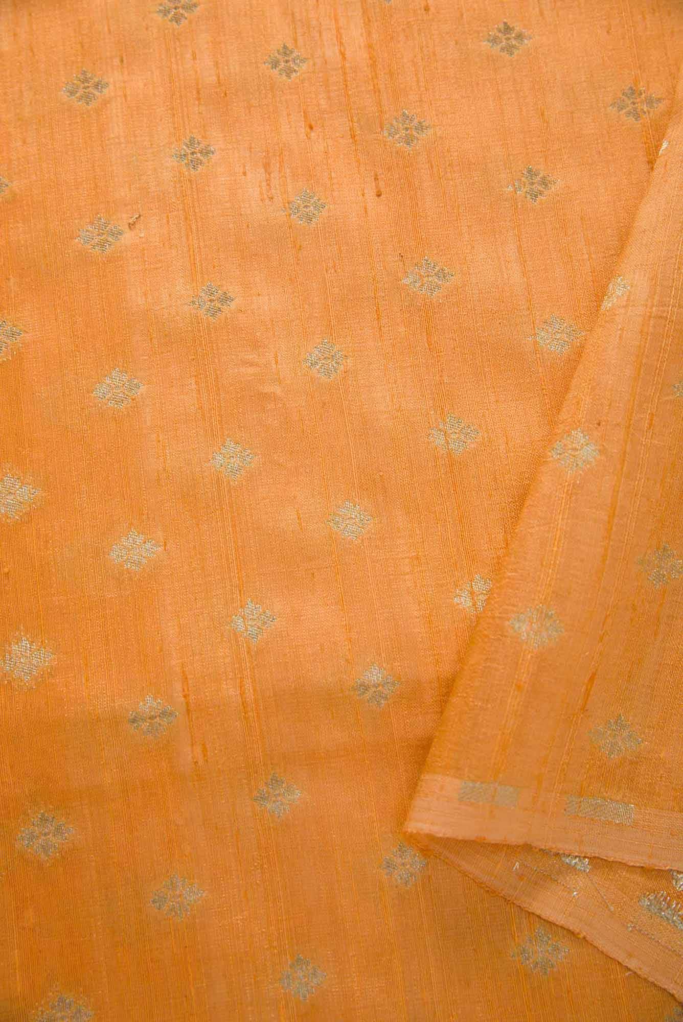Peach Raw Silk Dress Material