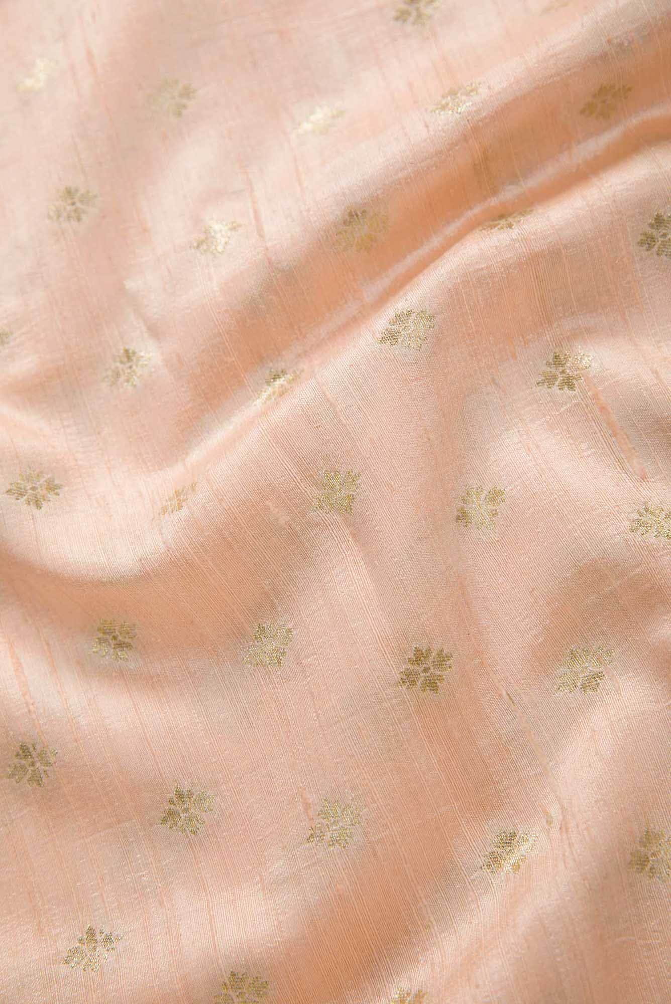 Rose Gold Raw Silk Dress Material
