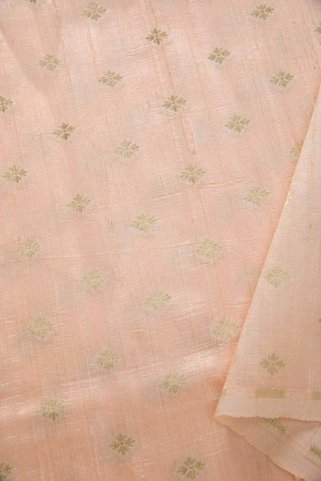 Rose Gold Raw Silk Dress Material