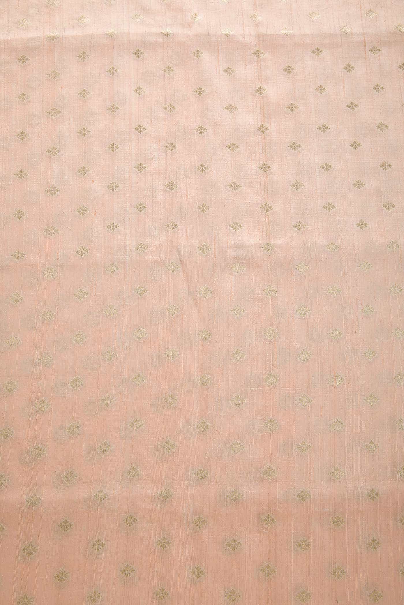Rose Gold Raw Silk Dress Material