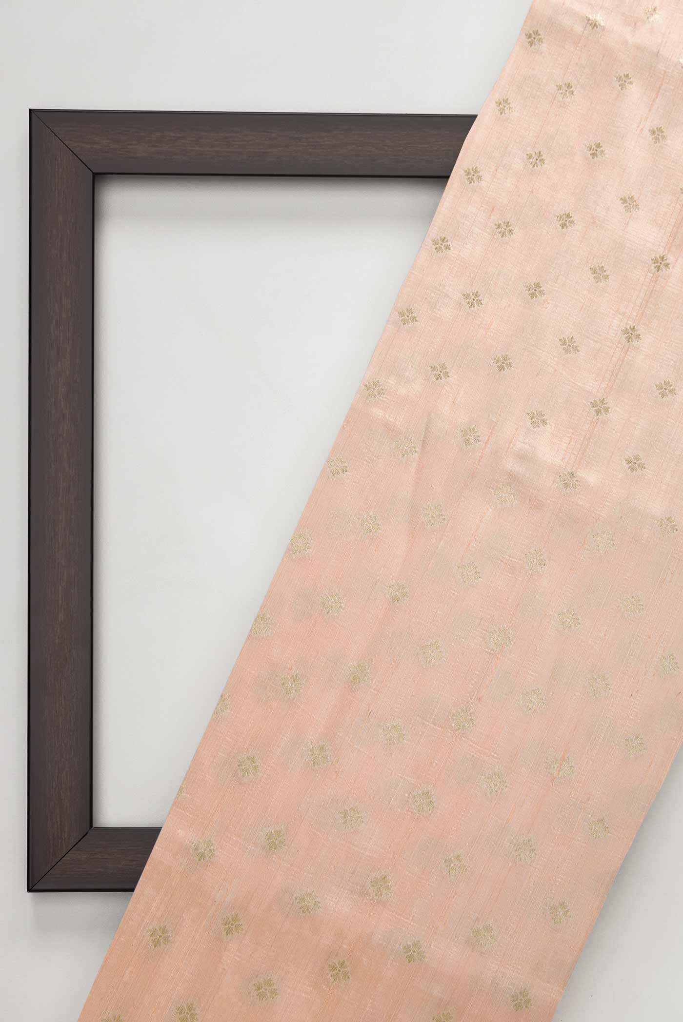 Rose Gold Raw Silk Dress Material