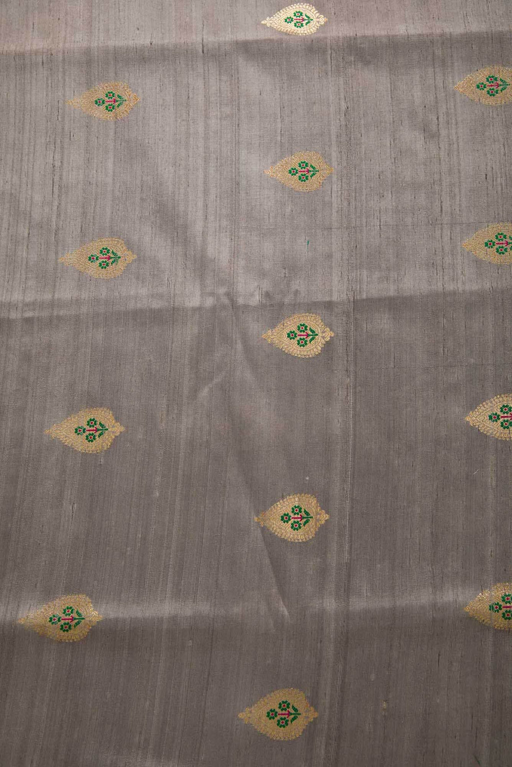 Grey Raw Silk Dress Material