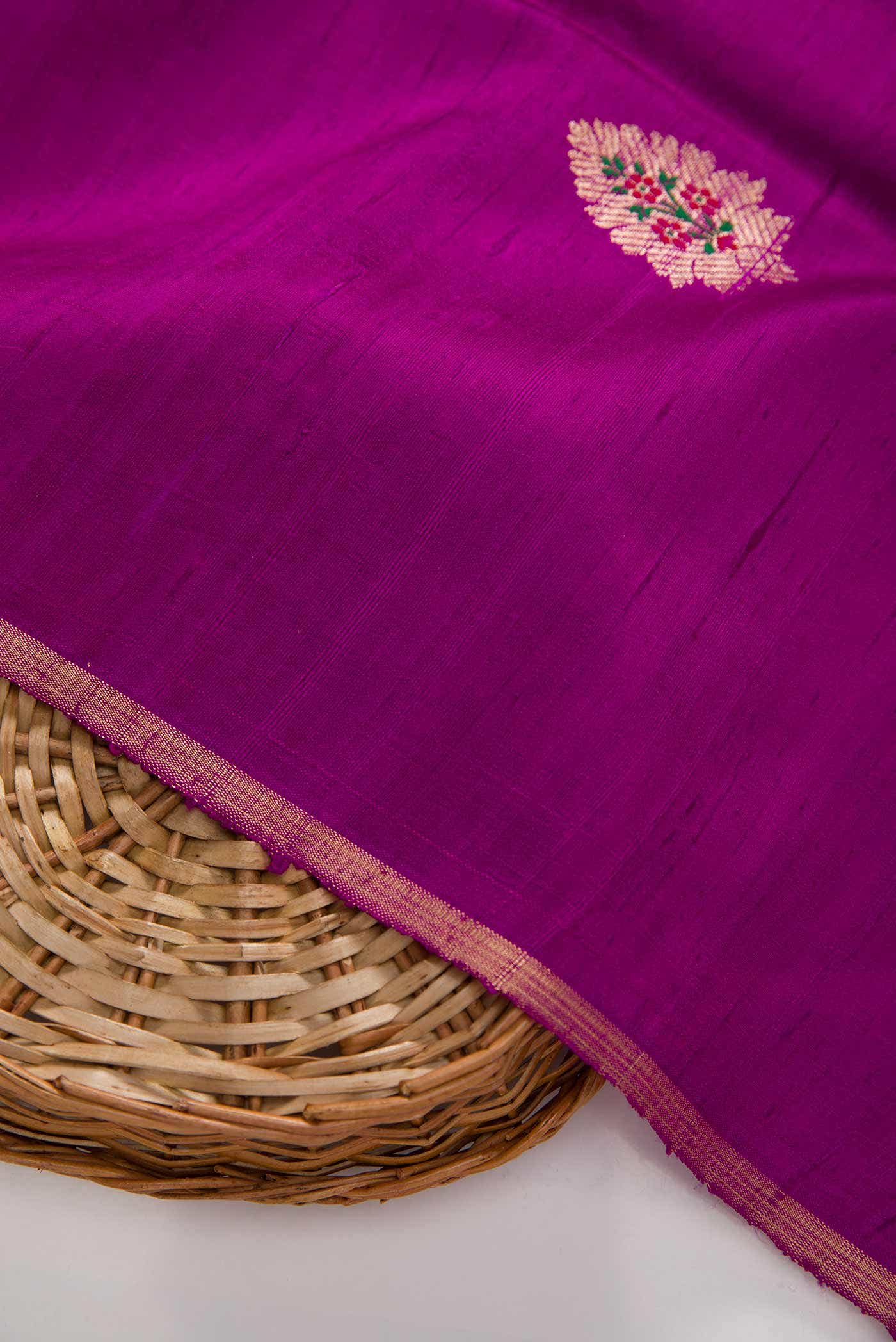 Violet Raw Silk Dress Material