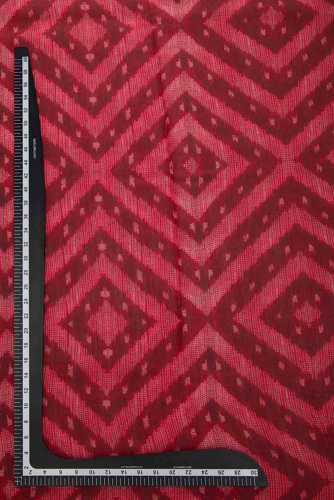 Maroon Chanderi Silk Dress Material